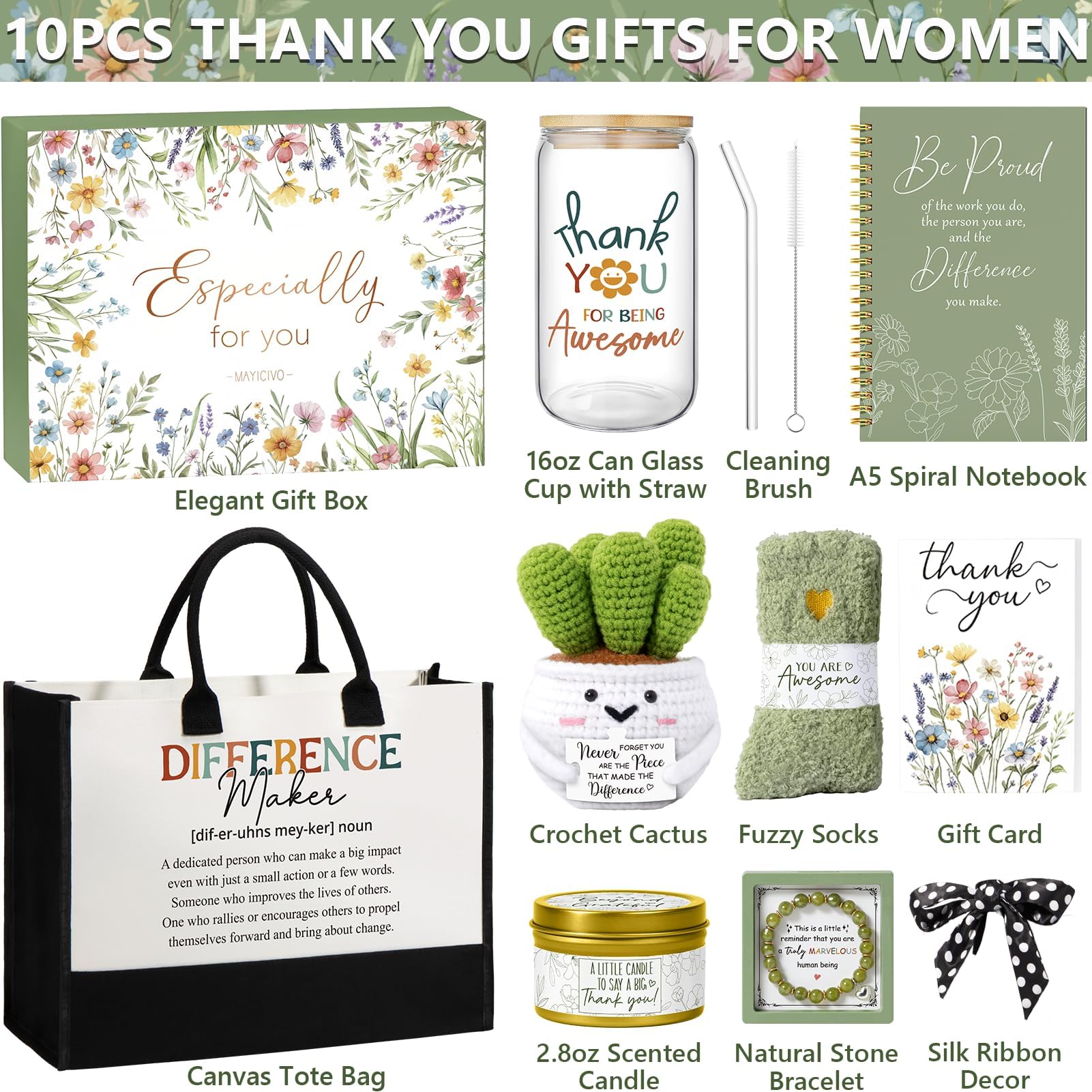 Bosses Day Gifts for Women, Best Boss Lady Gifts for Women, Unique Appreciation Thank You Christmas Birthday Gift Baskets for Boss Female, Going Away Leaving Bosses Gift Set w/Canvas Tote Bag