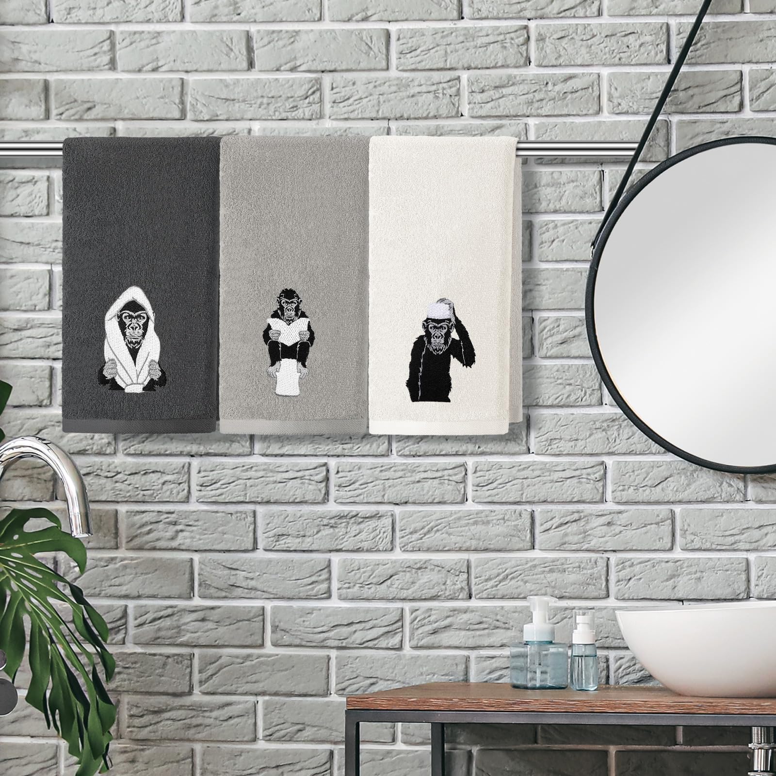 3 Pcs African Woman Hand Towels Black Girl African American Bathroom Home Decor Boho Decorative Farmhouse 100% Cotton Embroidered Towels for Bathroom Kitchen 13. 3 x 29. 5''