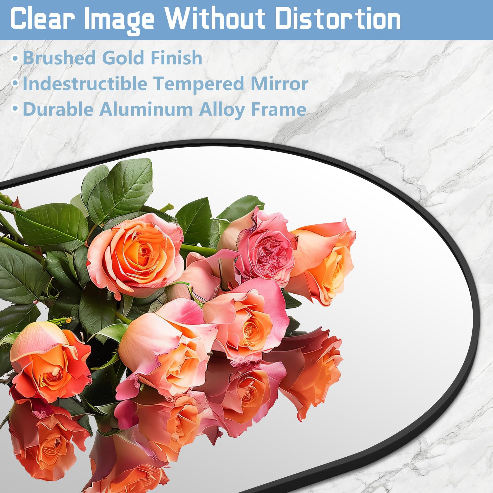 Oversized Floor Mirror Full Length with Stand, 72"X44" Extra Large Arch Standing Mirror Full Length, Tempered Glass Black Full Body Mirror for Bedroom Living Room, Aluminum Alloy Frame