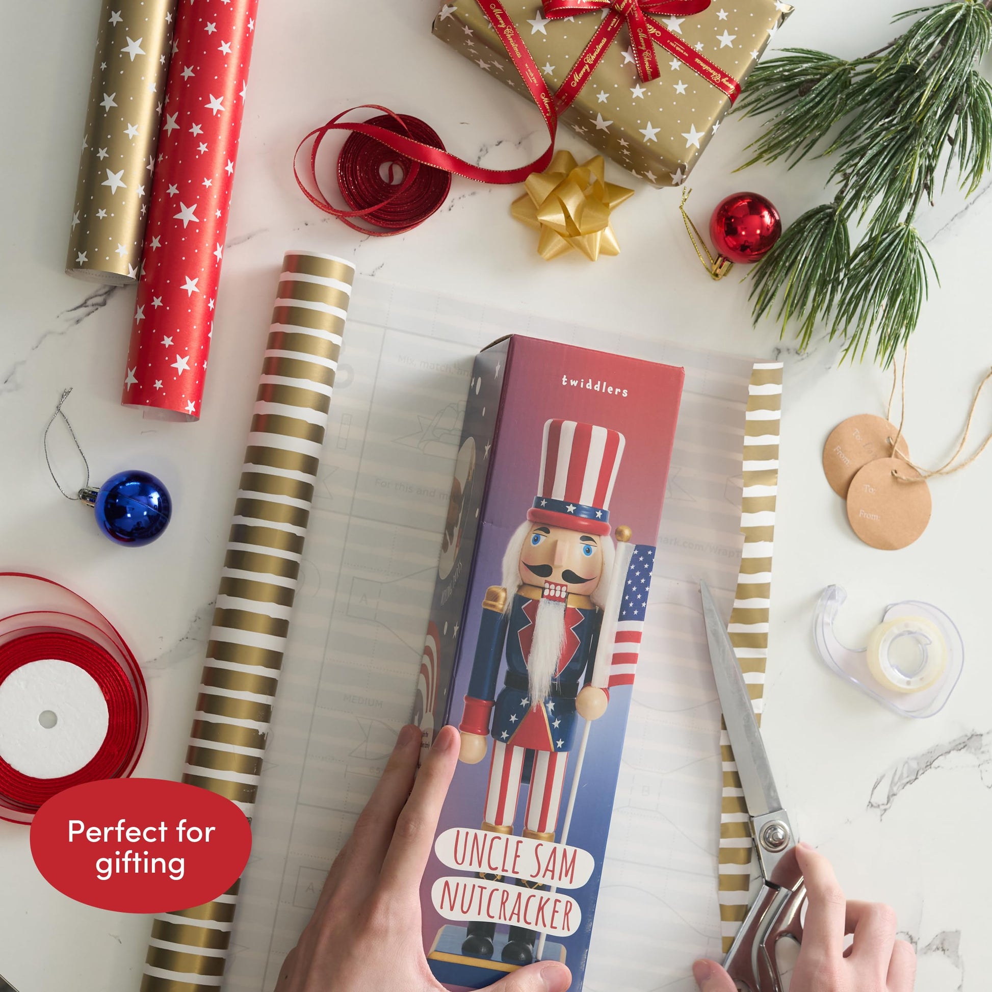 THE TWIDDLERS 12-Inch Wooden Nutcracker Christmas Decor African American King Soldier - Decorative Christmas Nutcracker Figures, Nutcracker Christmas Decorations, Cascanueces de Navidad with Gift Box