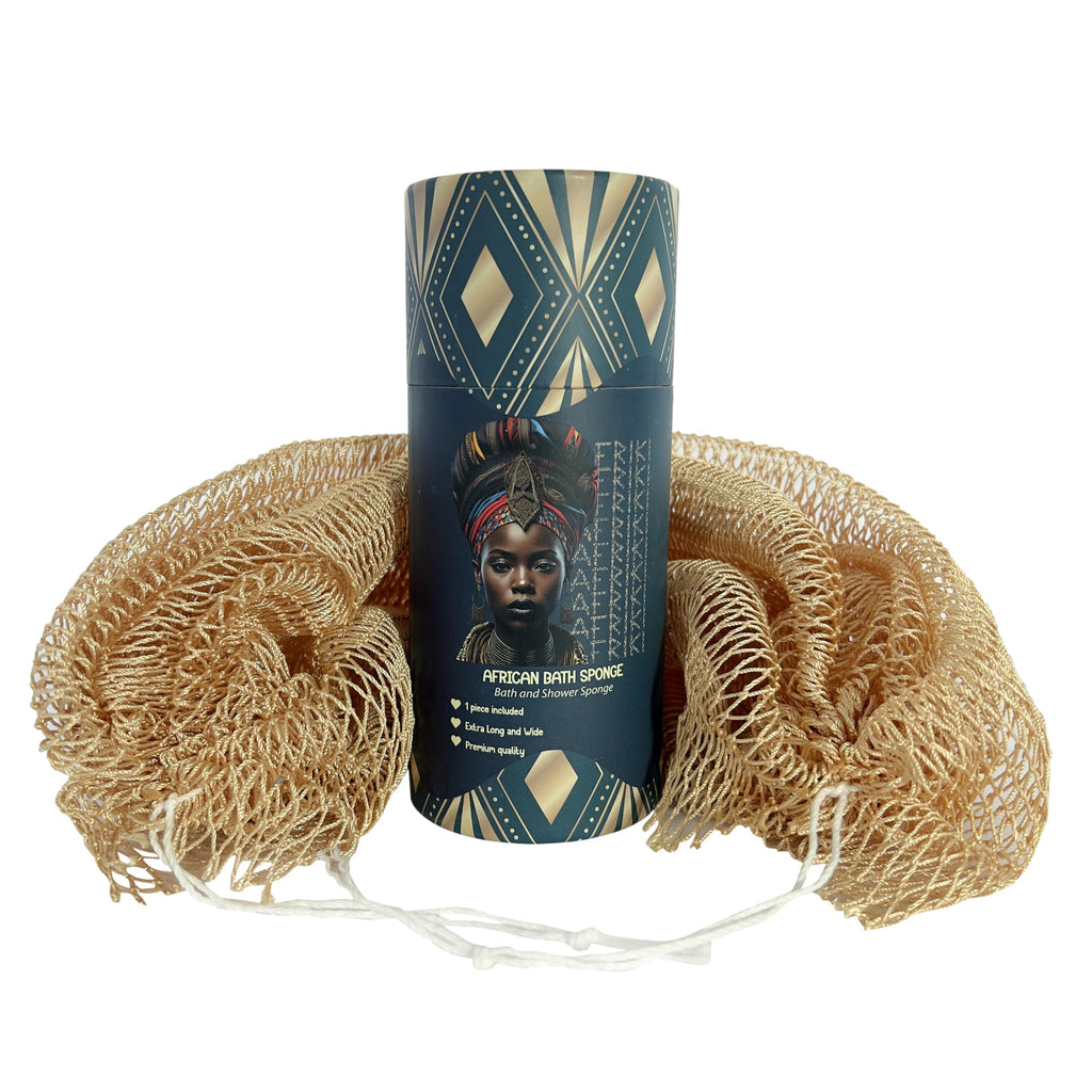 AFRIKI African Net Sponge – Exfoliating Body Scrubber, Black Owned & Rooted in Africa, All Skin Types | 45 in Long