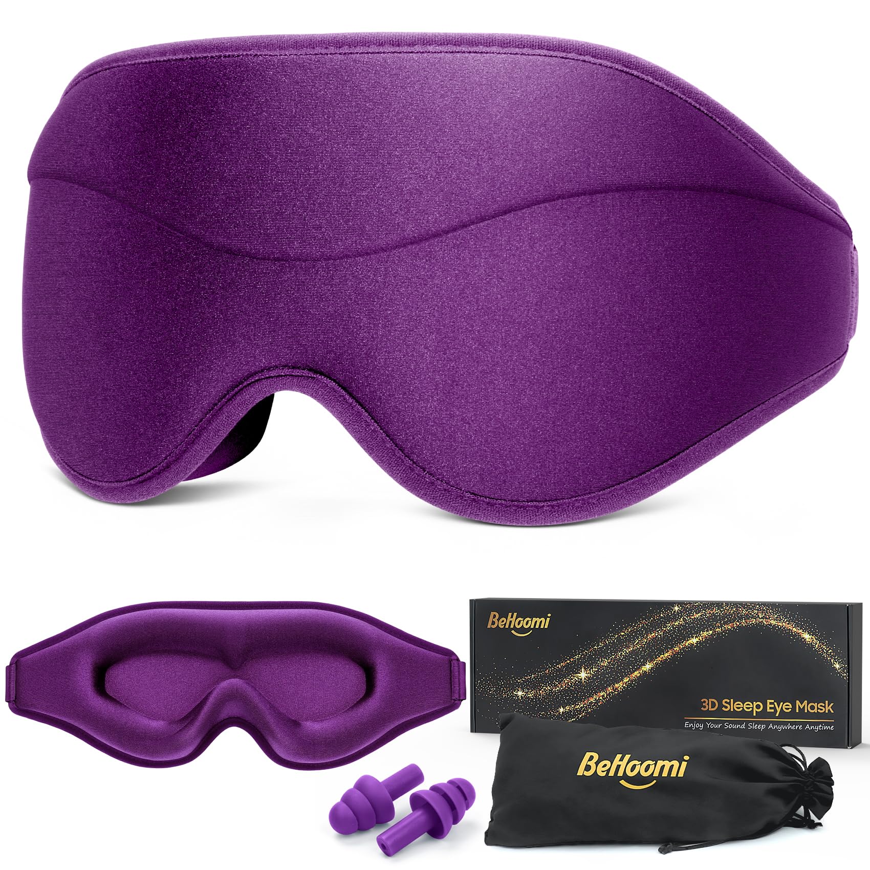 Sleep Mask, Premium Eye Mask for Sleeping, Total Blackout, Super Soft Comfort, Adjustable Fit, Upgraded 3D Ergonomic Designed Sleeping Mask for Home, Office, Travel, Meditation, Yoga, Pink