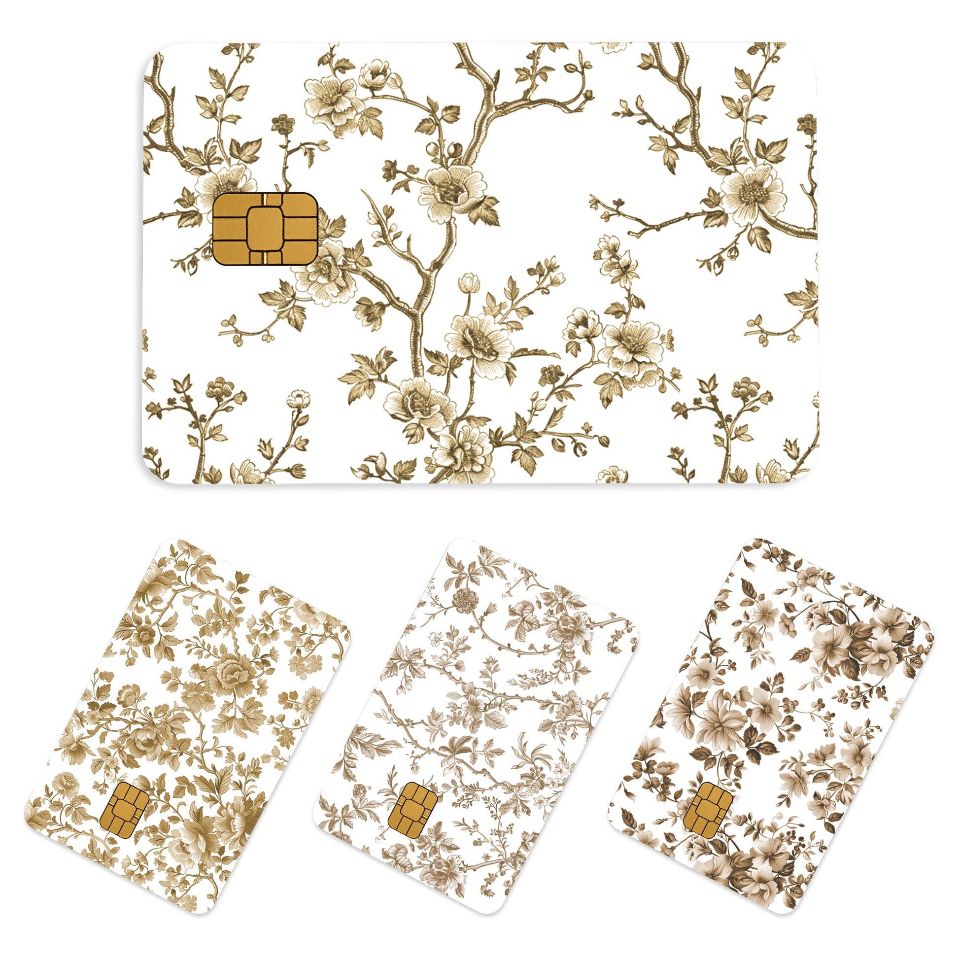 Credit Card Skin Stickers: 4PCS Scenic Mountain Debit Card Skins, Chinoiserie Landscape Cards Covers with Chip Cutout, Waterproof Removable Sticker Wraps for Bank Transportation Key Cards