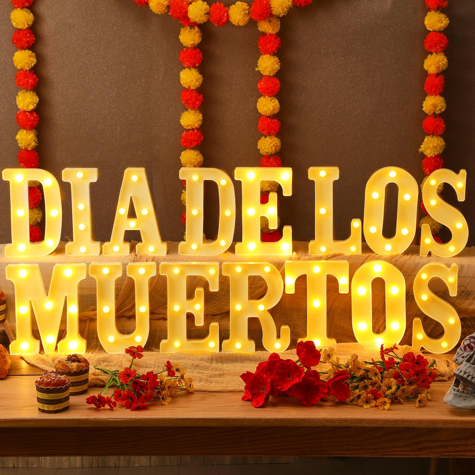 11 Pcs Happy Kwanzaa Large LED Letter Sign LED Lights Battery Powered Table Decorations for Party Favor Light Centerpiece Tabletop Decoration