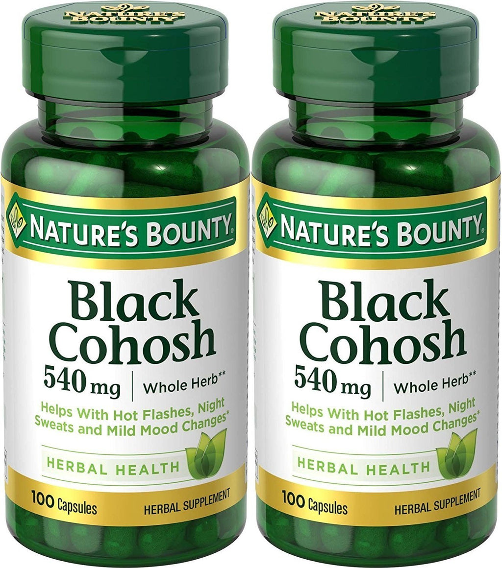 Nature's Bounty Black Cohosh Root Pills and Herbal Health Supplement, Natural Menopausal Support, 540 mg, 100 Capsules