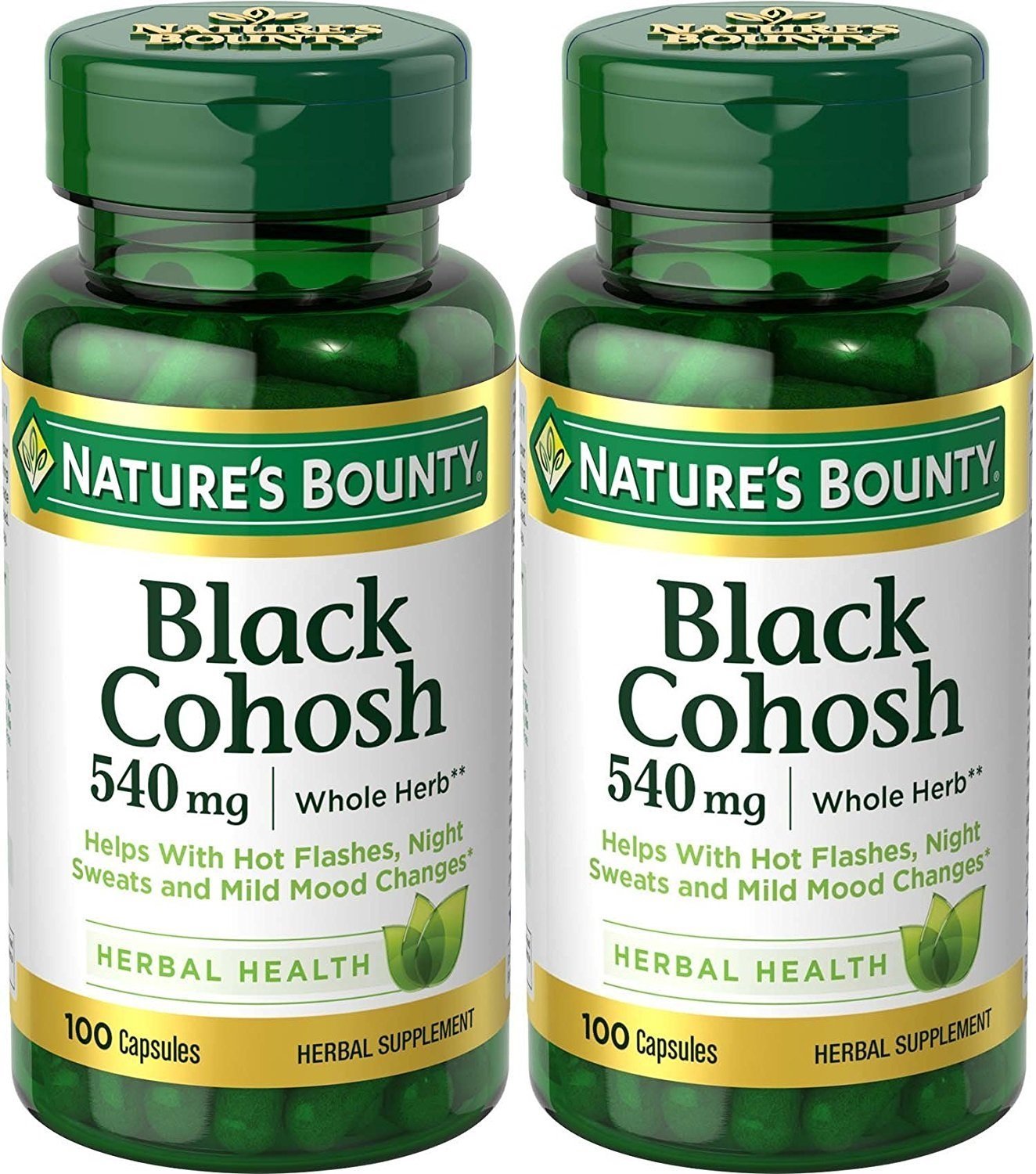 Nature's Bounty Black Cohosh Root Pills and Herbal Health Supplement, Natural Menopausal Support, 540 mg, 100 Capsules