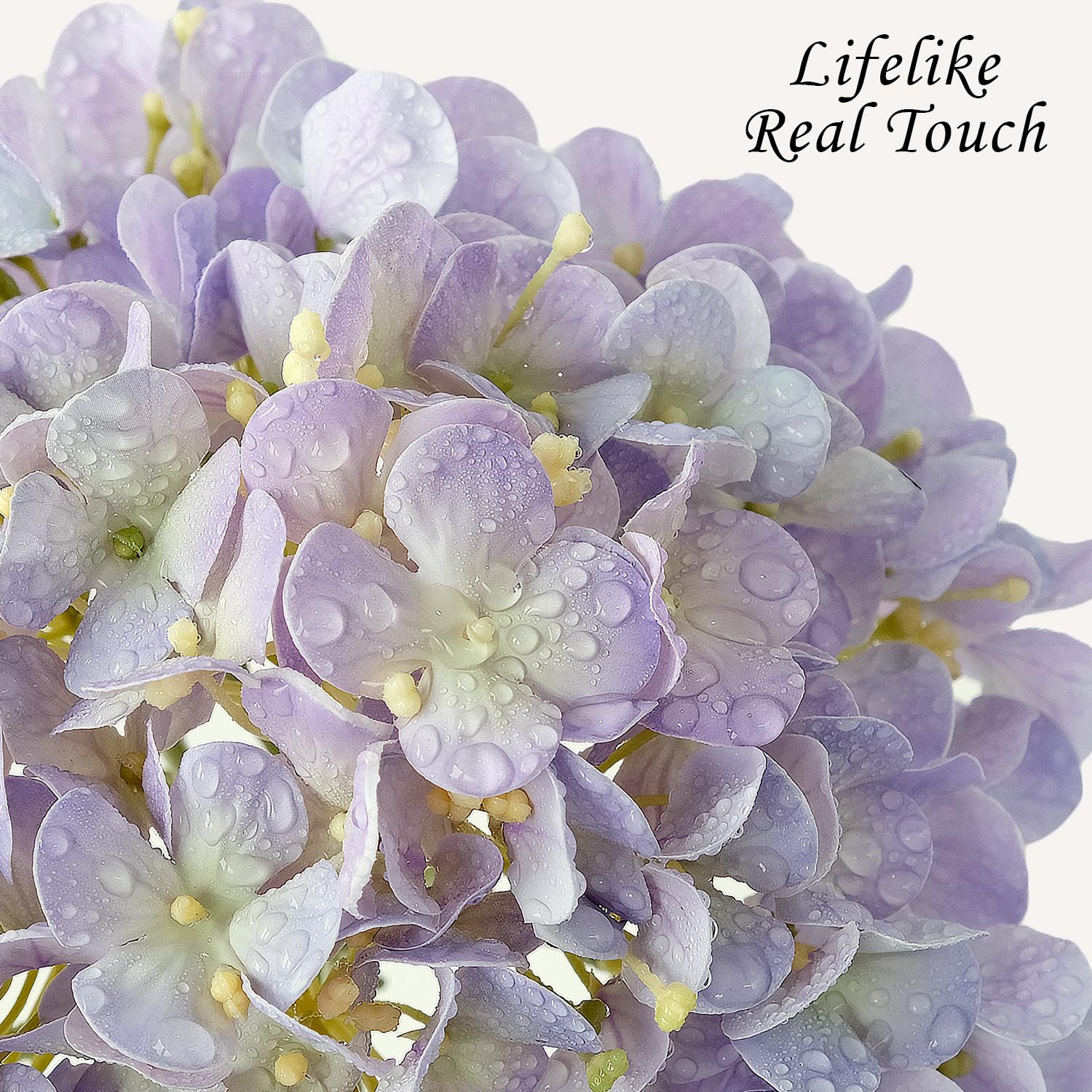 Light Blue Hydrangea Artificial Flowers,4Pcs 20" Real Touch Lifelike Silk Artificial Hydrangeas, Full Fake Flowers for Bouquet Table Centerpieces Spring Wedding Indoor Home