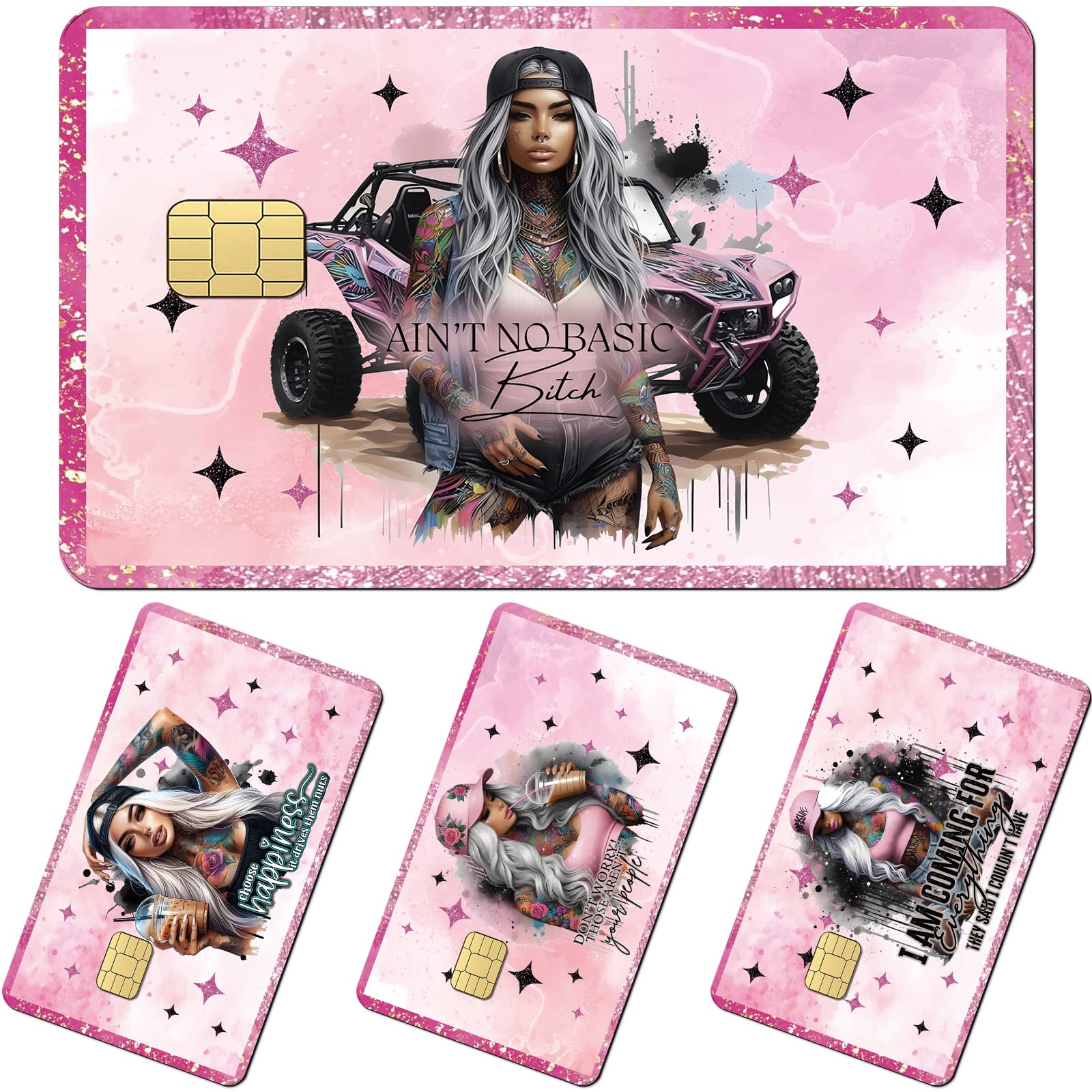 Black Girl Credit Card Skin - 4 Pcs Black Girl Pray On Debit Skin Stickers Love Like Jesus Cover Set for Transportation Key Debit Bus Cards Women