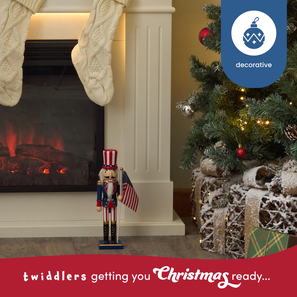 THE TWIDDLERS 12-Inch Wooden Nutcracker Christmas Decor African American King Soldier - Decorative Christmas Nutcracker Figures, Nutcracker Christmas Decorations, Cascanueces de Navidad with Gift Box