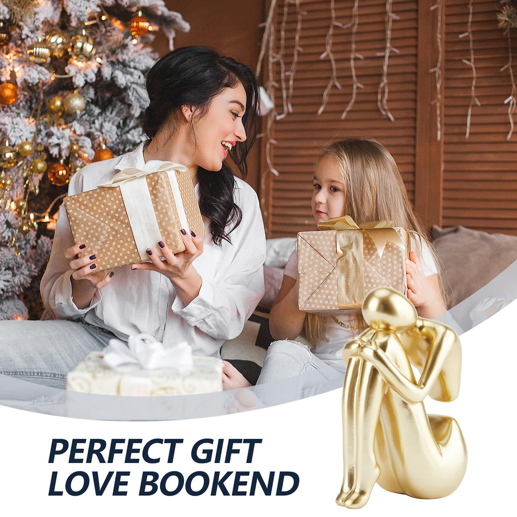 Black Decor Women Statue, Thinker Girl Sculptures, Modern Abstract Art Accents, Black Resin Collectible Figurines for Living Room Bedroom Bookshelf Coffe Table, Resin, 1Piece