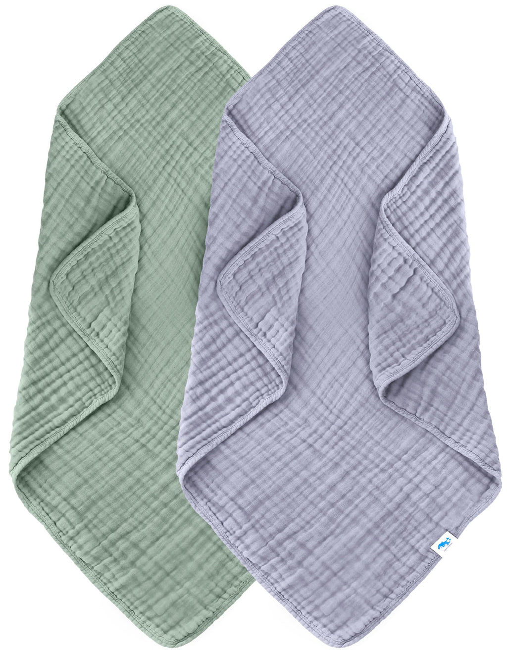 SWEET DOLPHIN Muslin Hooded Baby Bath Towels - 2 Pack 100% Cotton Towel for Babies, Infants, Toddlers - 32x32Inch - Highly Absorbent and Newborn Essential, Light Bean Paste