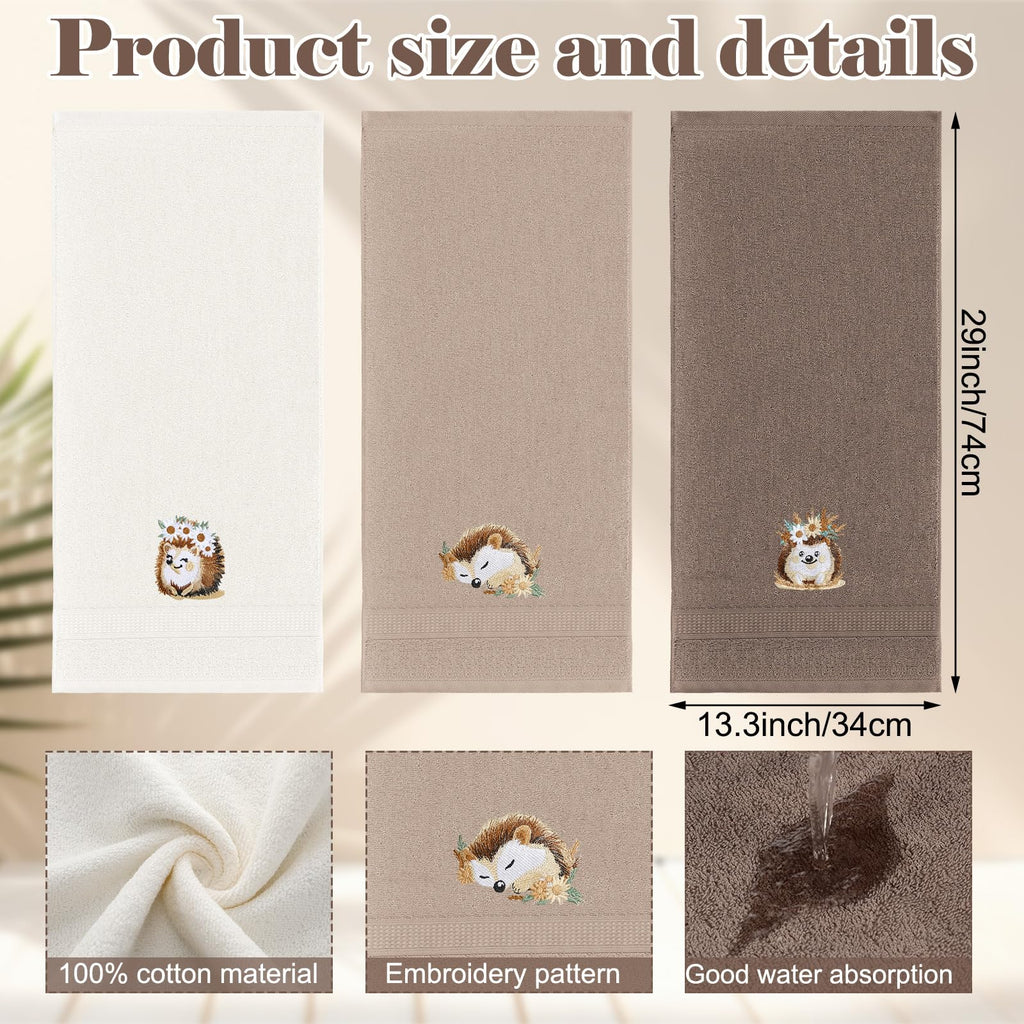 3 Pcs African Woman Hand Towels Black Girl African American Bathroom Home Decor Boho Decorative Farmhouse 100% Cotton Embroidered Towels for Bathroom Kitchen 13. 3 x 29. 5''