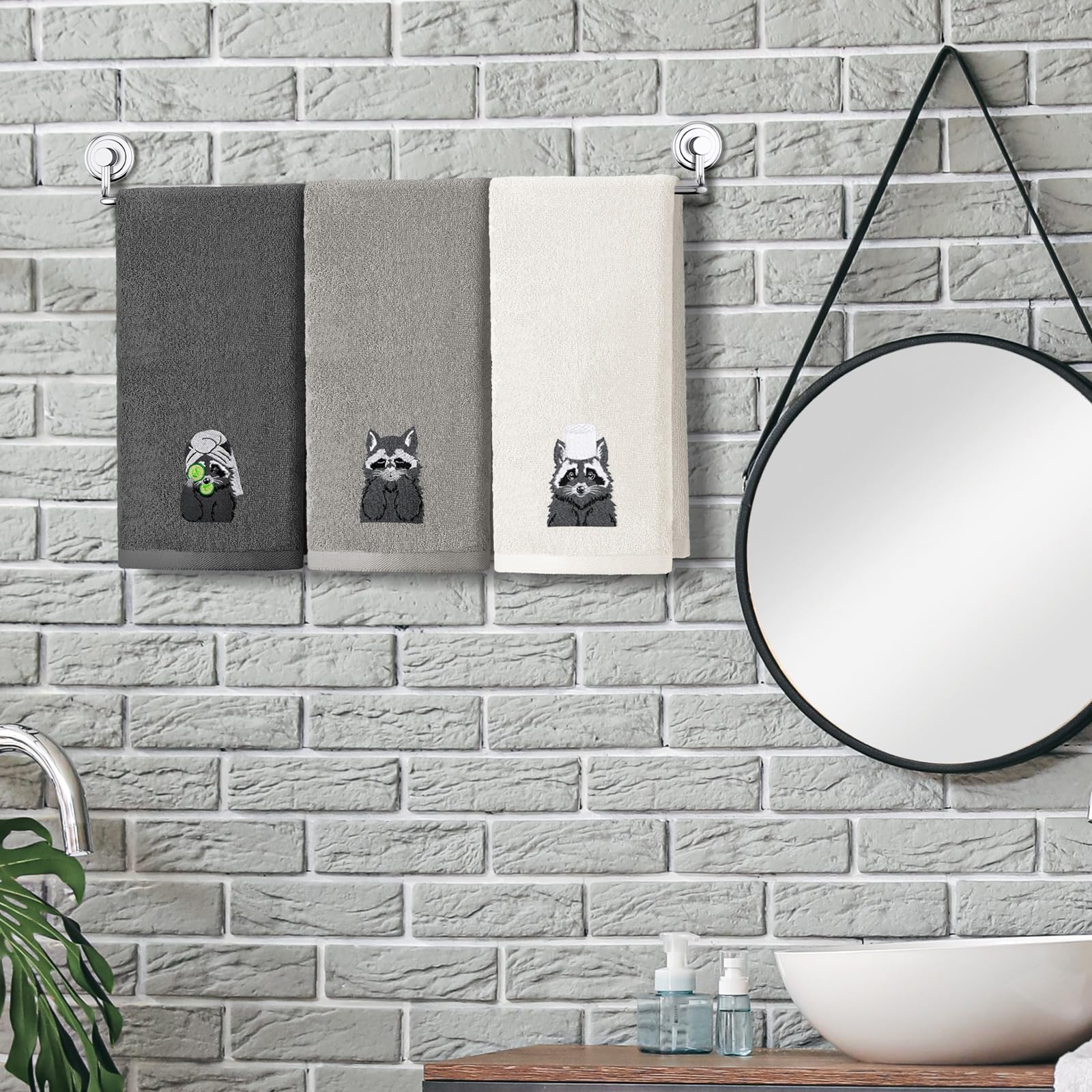 3 Pcs African Woman Hand Towels Black Girl African American Bathroom Home Decor Boho Decorative Farmhouse 100% Cotton Embroidered Towels for Bathroom Kitchen 13. 3 x 29. 5''