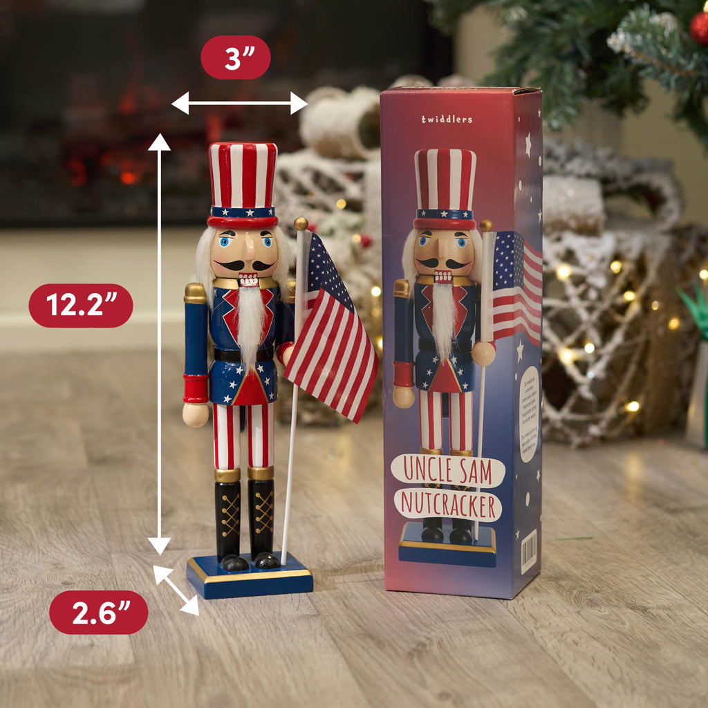 THE TWIDDLERS 12-Inch Wooden Nutcracker Christmas Decor African American King Soldier - Decorative Christmas Nutcracker Figures, Nutcracker Christmas Decorations, Cascanueces de Navidad with Gift Box