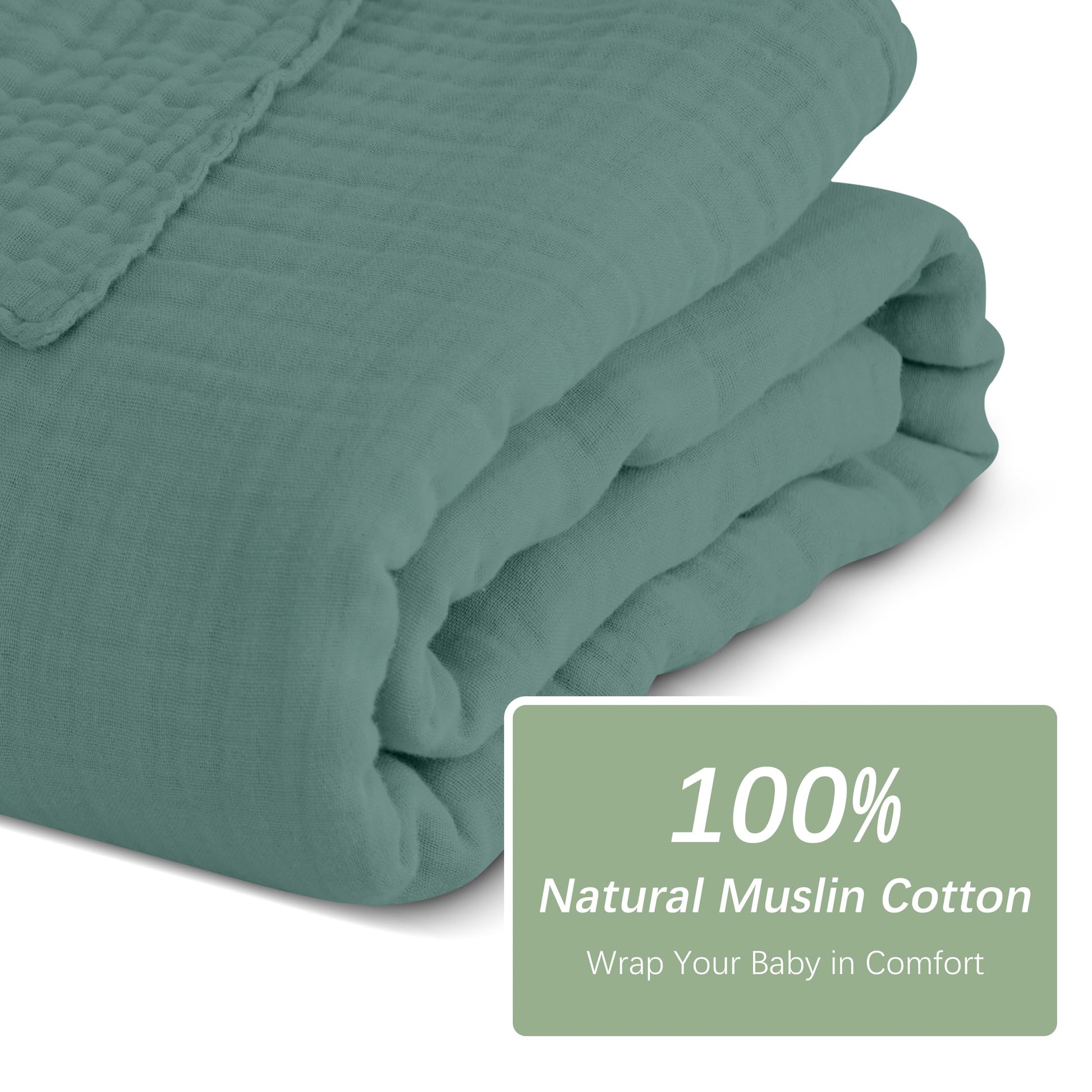 SWEET DOLPHIN Muslin Hooded Baby Bath Towels - 2 Pack 100% Cotton Towel for Babies, Infants, Toddlers - 32x32Inch - Highly Absorbent and Newborn Essential, Light Bean Paste