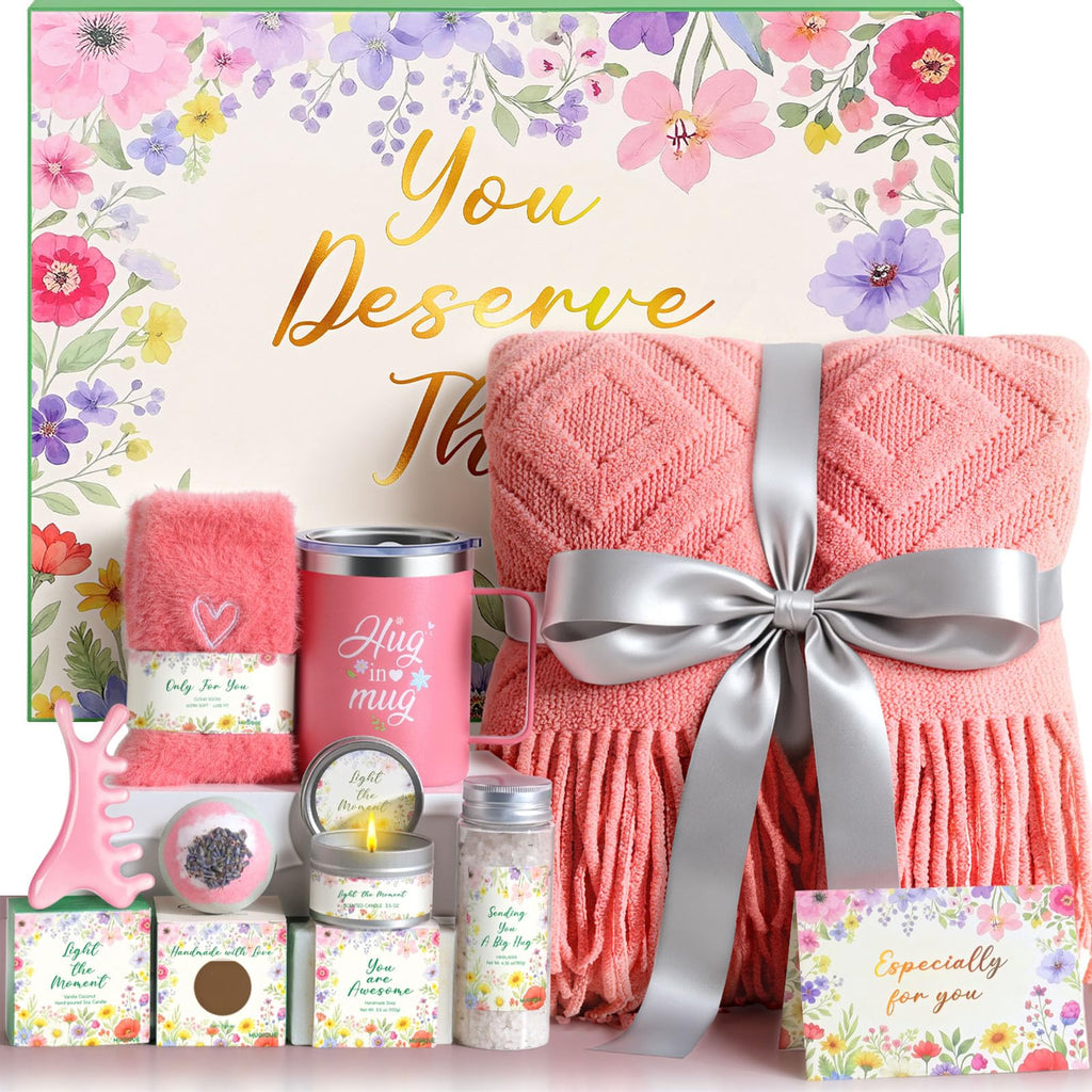 Self Care Gifts for Women Get Well Soon Gift Baskets,Christmas Birthday Gifts for Women Spa Care Package,Thank You Thinking of You Sympathy Gift Box for Mom, Her, Friend, Sister, Wife