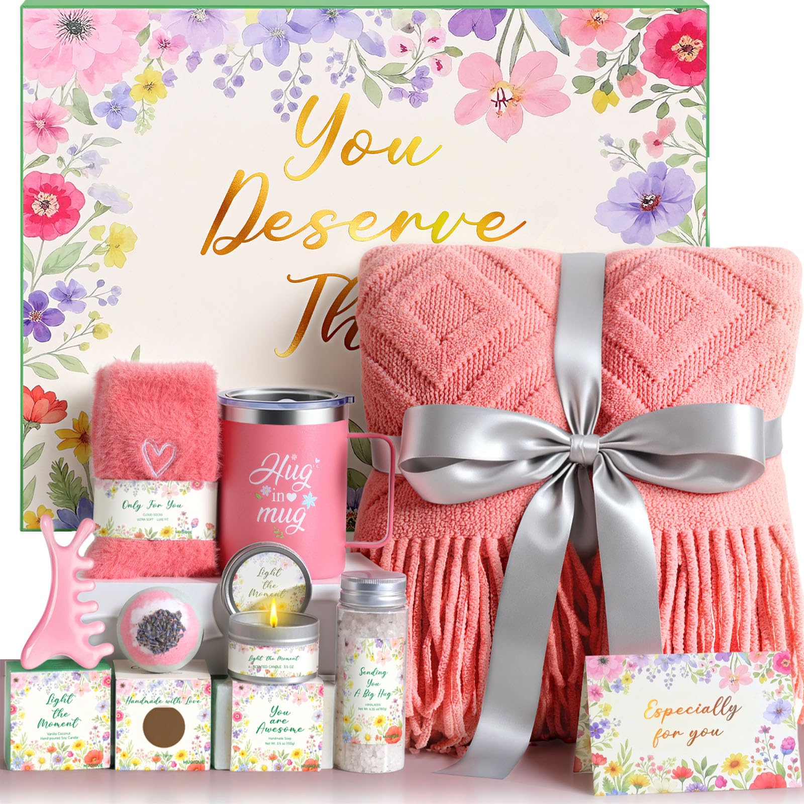 Self Care Gifts for Women Get Well Soon Gift Baskets,Christmas Birthday Gifts for Women Spa Care Package,Thank You Thinking of You Sympathy Gift Box for Mom, Her, Friend, Sister, Wife