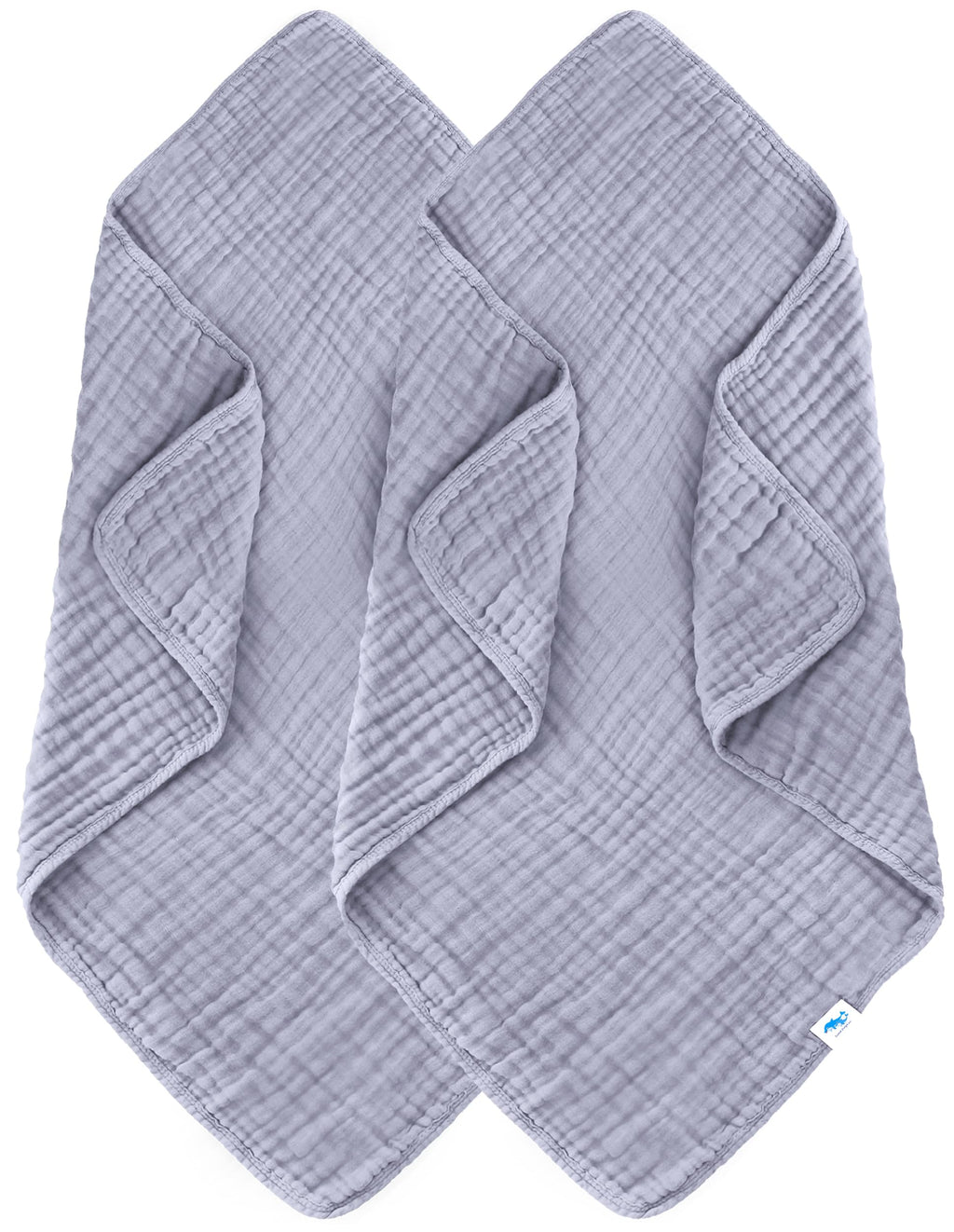 SWEET DOLPHIN Muslin Hooded Baby Bath Towels - 2 Pack 100% Cotton Towel for Babies, Infants, Toddlers - 32x32Inch - Highly Absorbent and Newborn Essential, Light Bean Paste