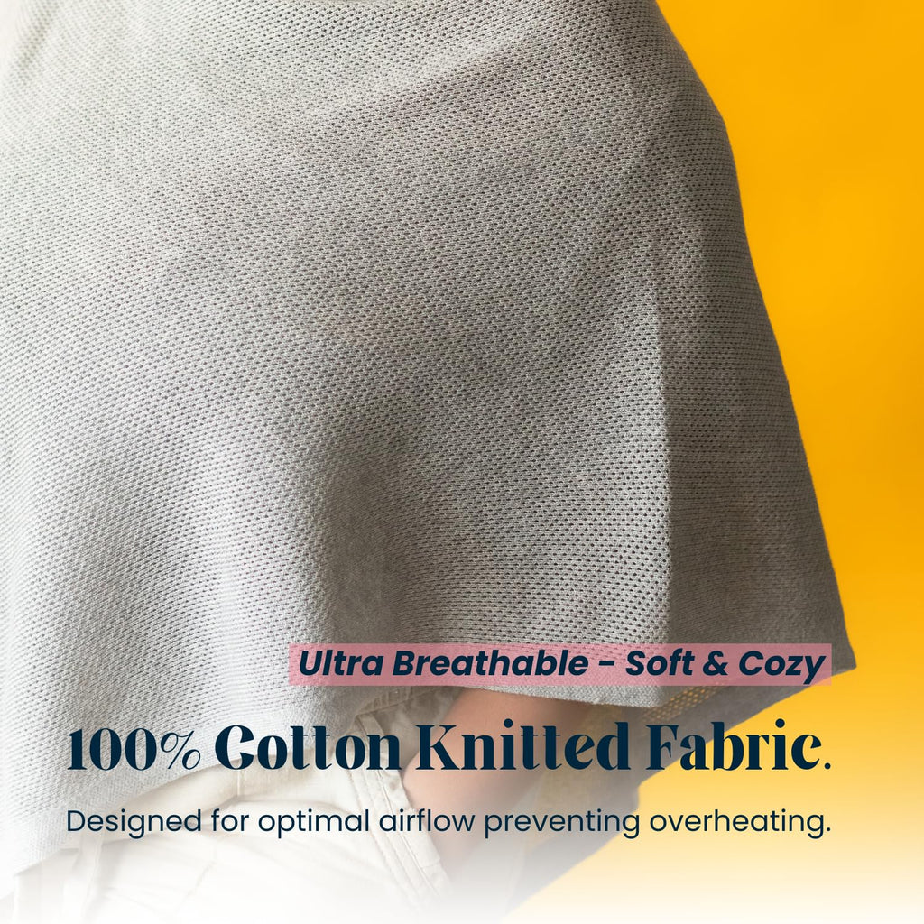 Breathable Nursing Cover Up for Breastfeeding - Privacy Nursing Covers - Newborn Essentials Must Haves - Improved Ponchy by Gold Mamas - Sand