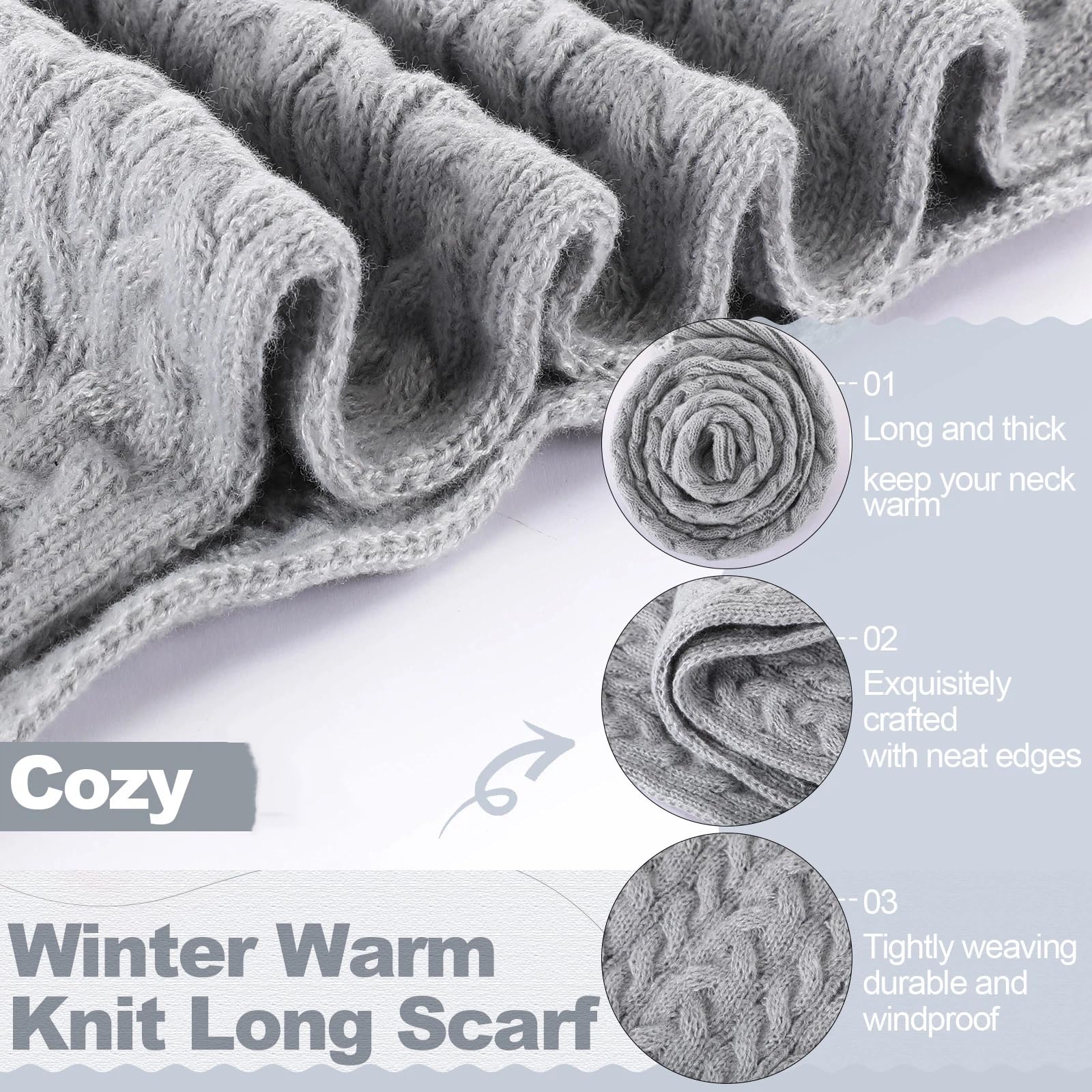 Geyoga 6 Pcs Winter Warm Set for Women Warm Beanies Hats Touchscreen Gloves Long Scarf Ear Muffs Socks Winter Gifts for Women