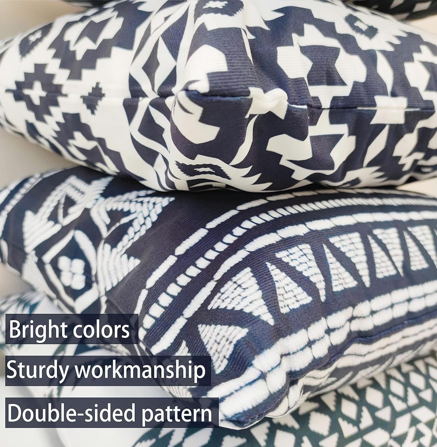 Western Native American Throw Pillow Covers 18X18 Southwestern Boho Aztec Navajo Turquoise Decorative Cushion Pillow Cases for Outdoor Home Decor Set of 4, Double Side Print (African Mudcloth)