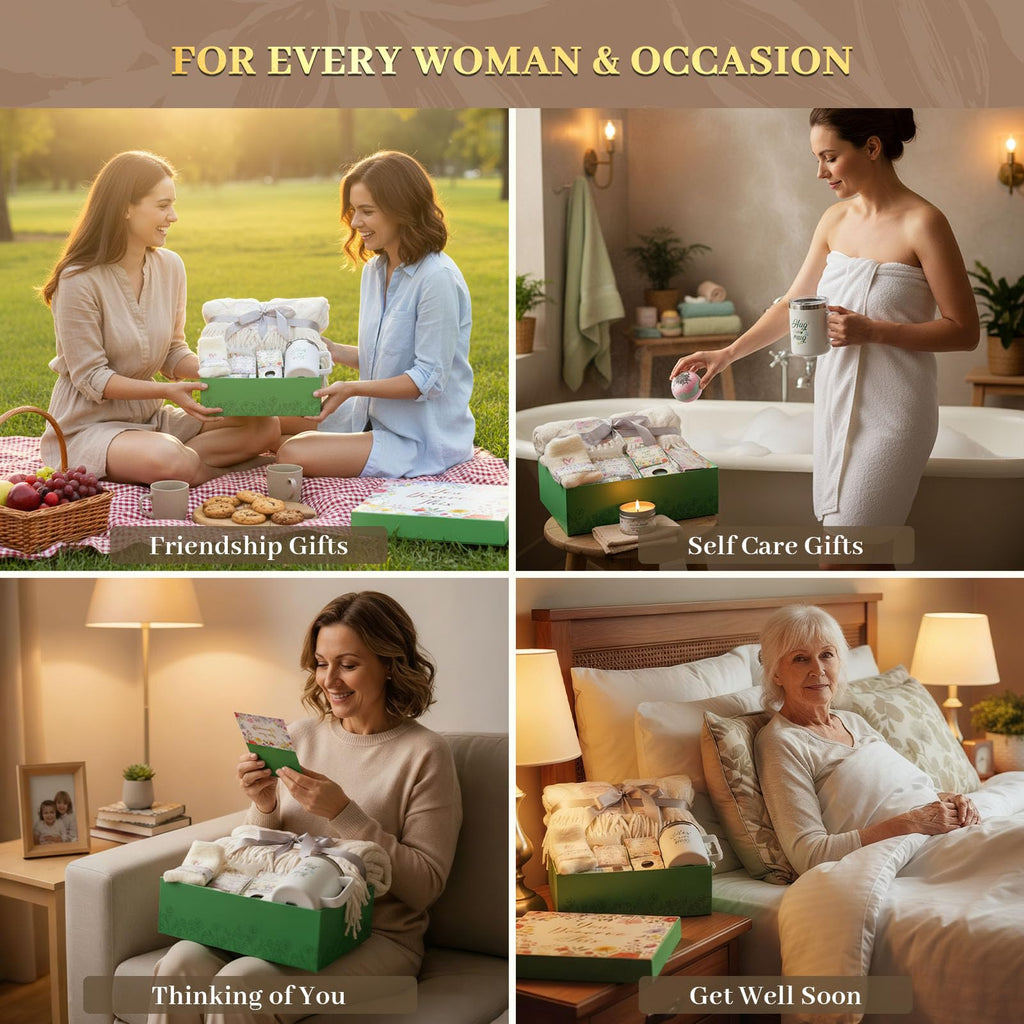 Self Care Gifts for Women Get Well Soon Gift Baskets,Christmas Birthday Gifts for Women Spa Care Package,Thank You Thinking of You Sympathy Gift Box for Mom, Her, Friend, Sister, Wife