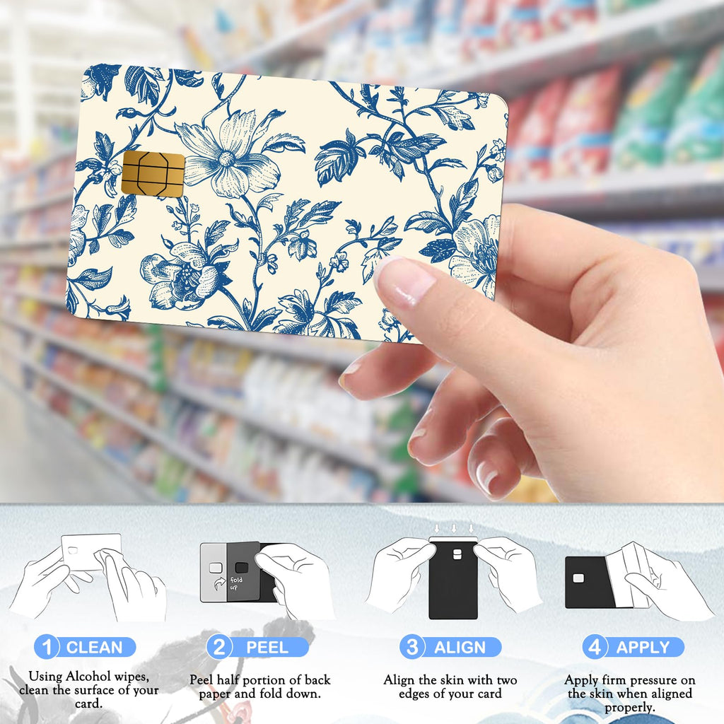 Credit Card Skin Stickers - 4 Pcs Pink Strawberry Debit Card Skin Stickers, Cute Berry Bow Daisy Removable Waterproof Decal Cover Set for DIY Key, Transportation
