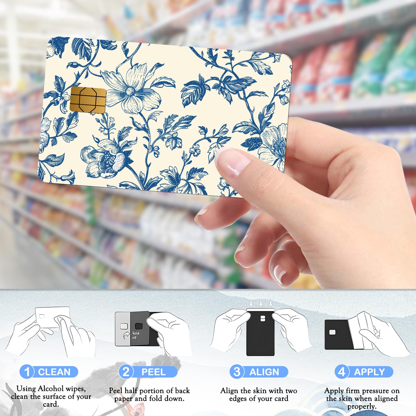 Credit Card Skin Stickers - 4 Pcs Pink Strawberry Debit Card Skin Stickers, Cute Berry Bow Daisy Removable Waterproof Decal Cover Set for DIY Key, Transportation