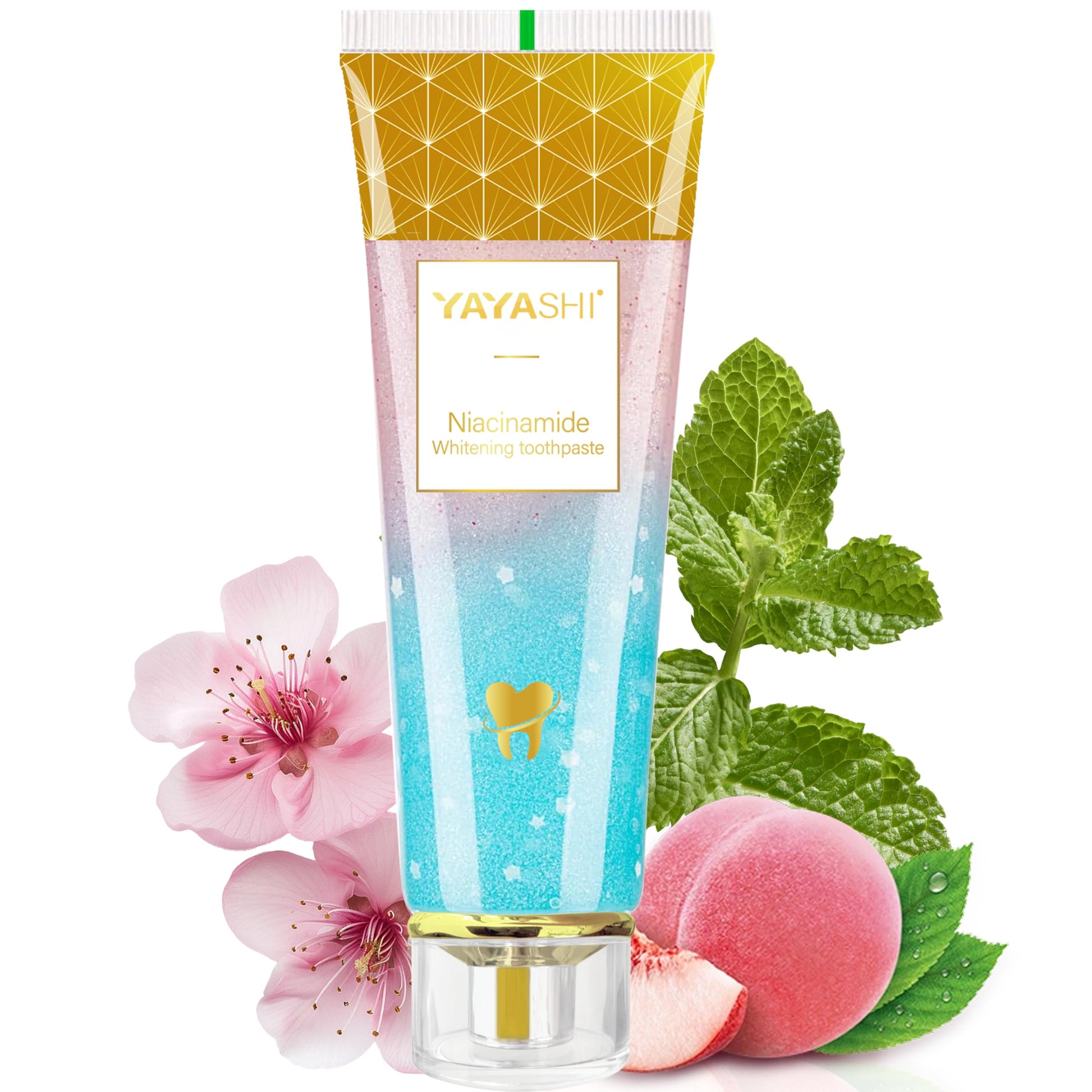Niacinamide Whitening Toothpaste, YAYASHI Niacinamide Intensive Whitening Toothpaste with Natural Gentle Care Deep Stain Removal Cherry Blossom Mint Flavor, Improves Gum Health