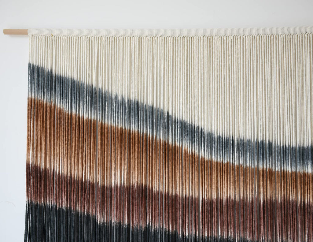 Flber Macrame Wall Hanging Tie-Dye Geometric Decor Large Scale Wall Art Statement Bohemian Yarn Tapestry Home Wall Decor 59''W*35''L