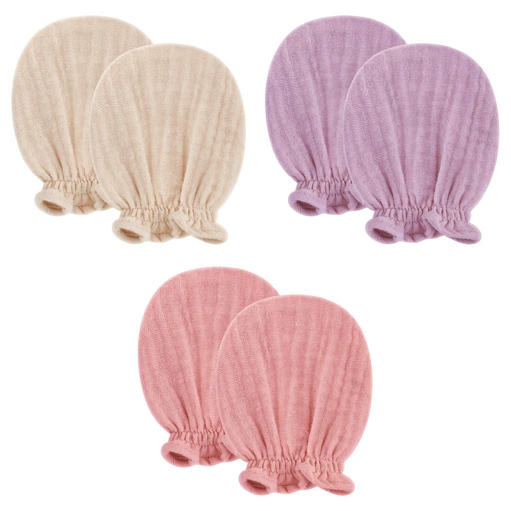 Pro Goleem Muslin Baby Mittens for Newborn, 100% Cotton No Scratch Soft Breathable Gloves for Boys and Girls 0-6 months