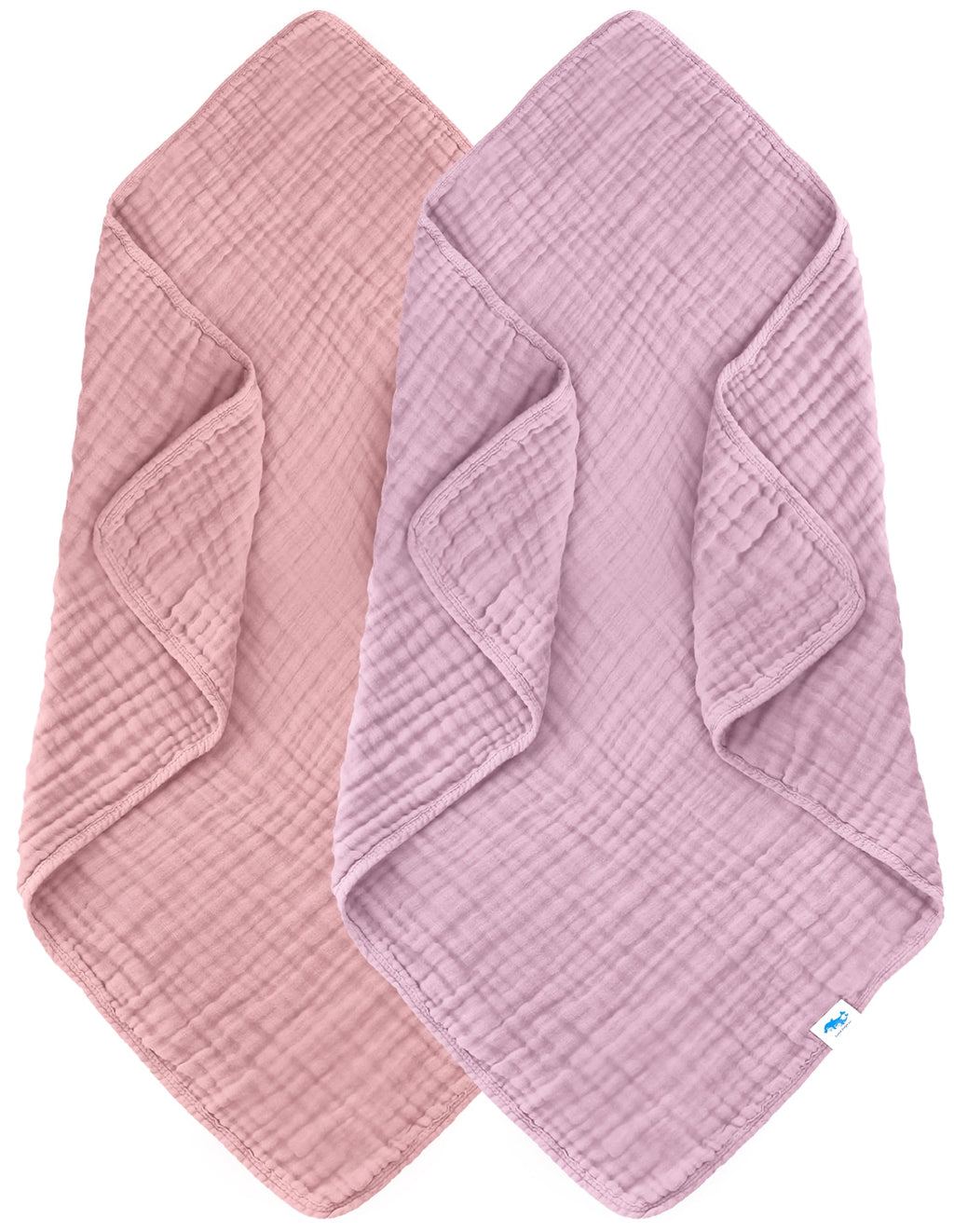 SWEET DOLPHIN Muslin Hooded Baby Bath Towels - 2 Pack 100% Cotton Towel for Babies, Infants, Toddlers - 32x32Inch - Highly Absorbent and Newborn Essential, Light Bean Paste