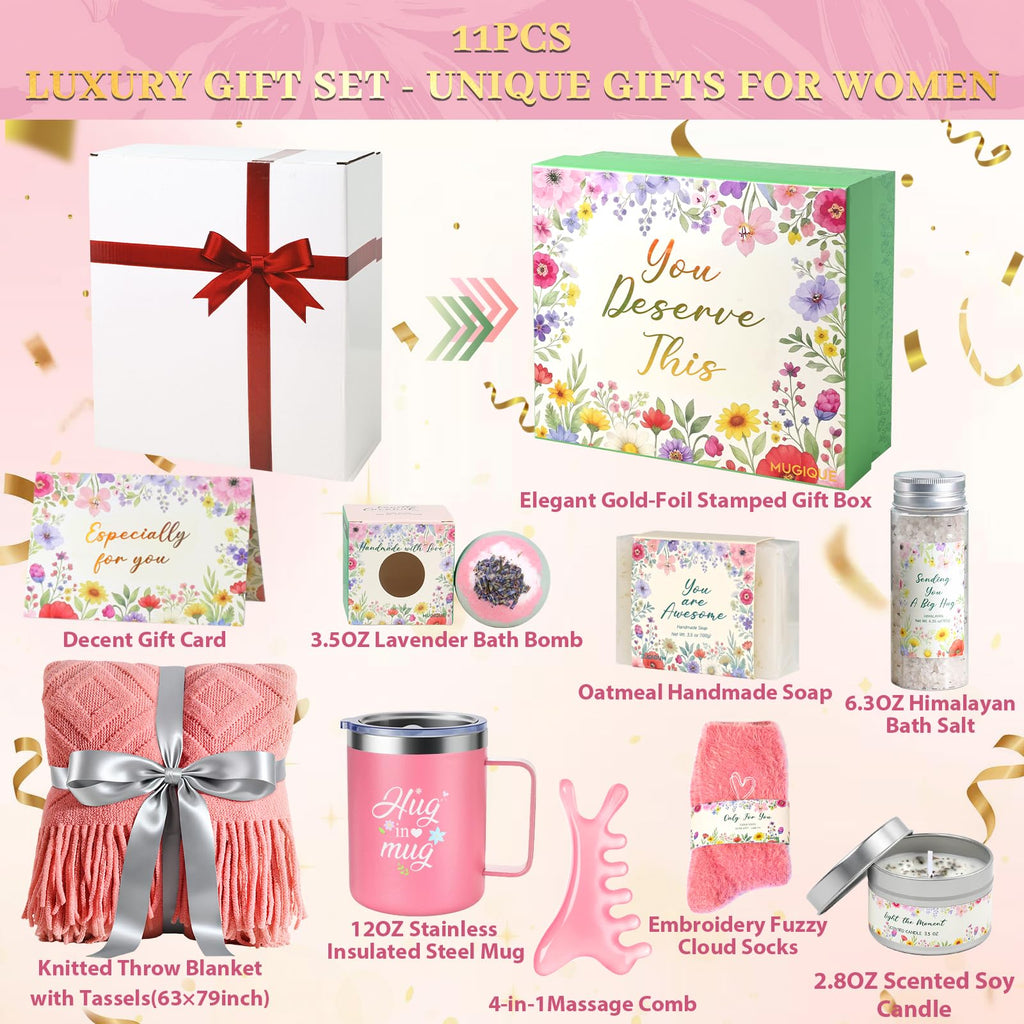 Self Care Gifts for Women Get Well Soon Gift Baskets,Christmas Birthday Gifts for Women Spa Care Package,Thank You Thinking of You Sympathy Gift Box for Mom, Her, Friend, Sister, Wife