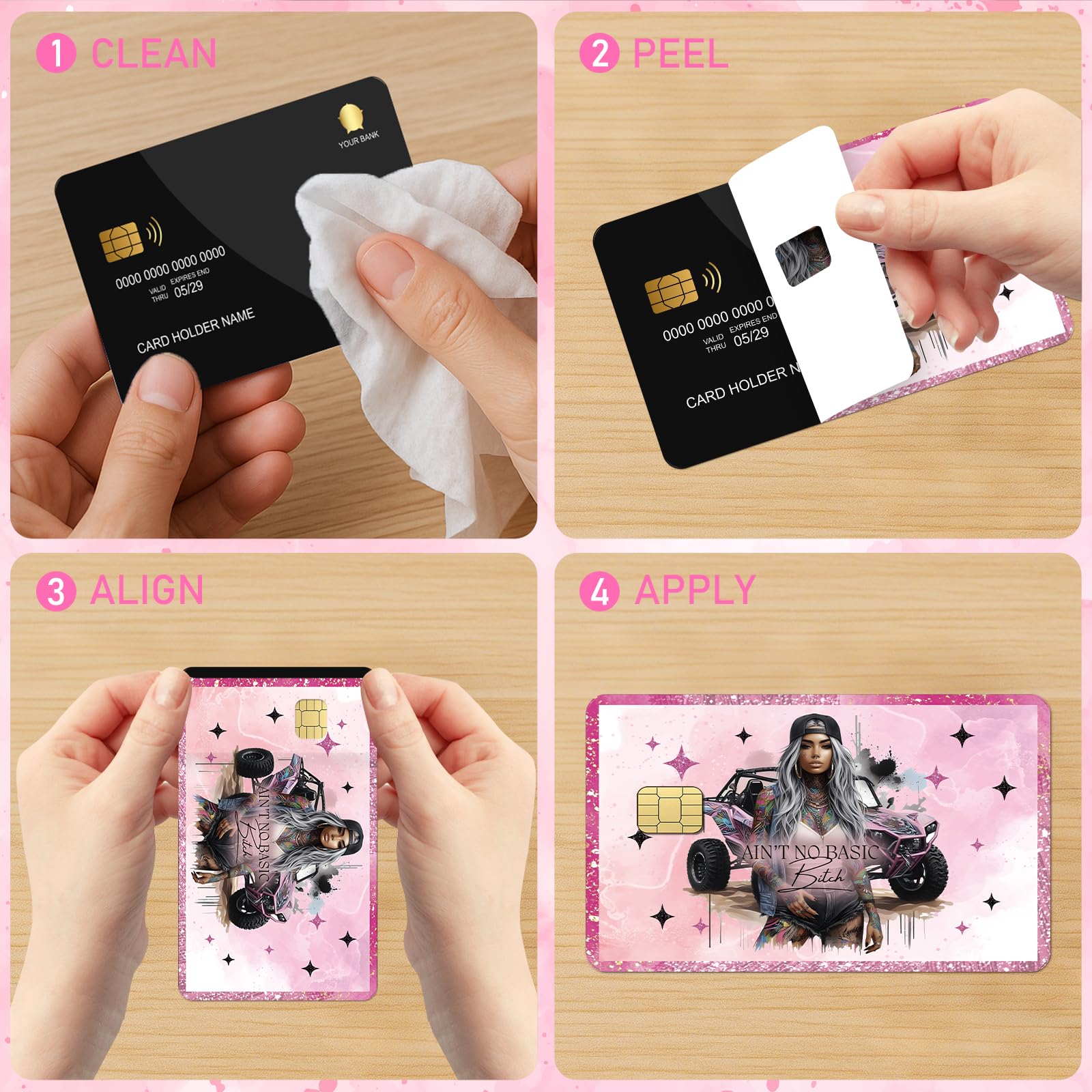 Black Girl Credit Card Skin - 4 Pcs Black Girl Pray On Debit Skin Stickers Love Like Jesus Cover Set for Transportation Key Debit Bus Cards Women