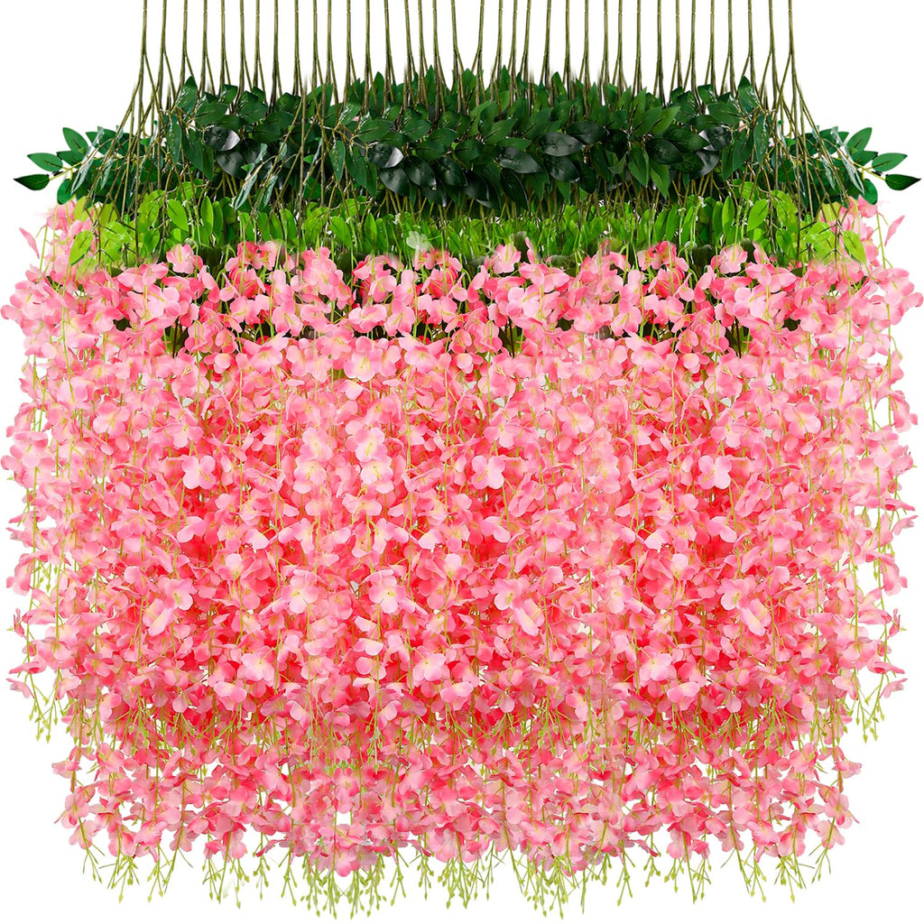 Wisteria Hanging Flowers,Fake Hanging Flowers,Wisteria artificiales Garland for Home Wedding Arch Floral Party Garden Ceremony Outdoor Decor,3.6 feet Long(36,White)