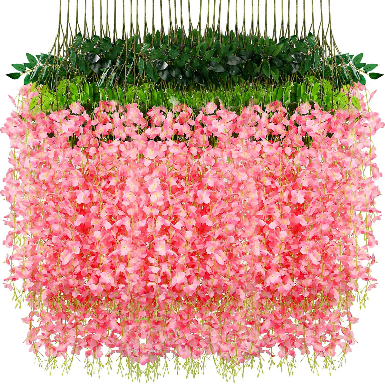 Wisteria Hanging Flowers,Fake Hanging Flowers,Wisteria artificiales Garland for Home Wedding Arch Floral Party Garden Ceremony Outdoor Decor,3.6 feet Long(36,White)