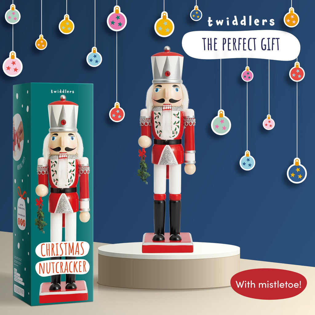 THE TWIDDLERS 12-Inch Wooden Nutcracker Christmas Decor African American King Soldier - Decorative Christmas Nutcracker Figures, Nutcracker Christmas Decorations, Cascanueces de Navidad with Gift Box