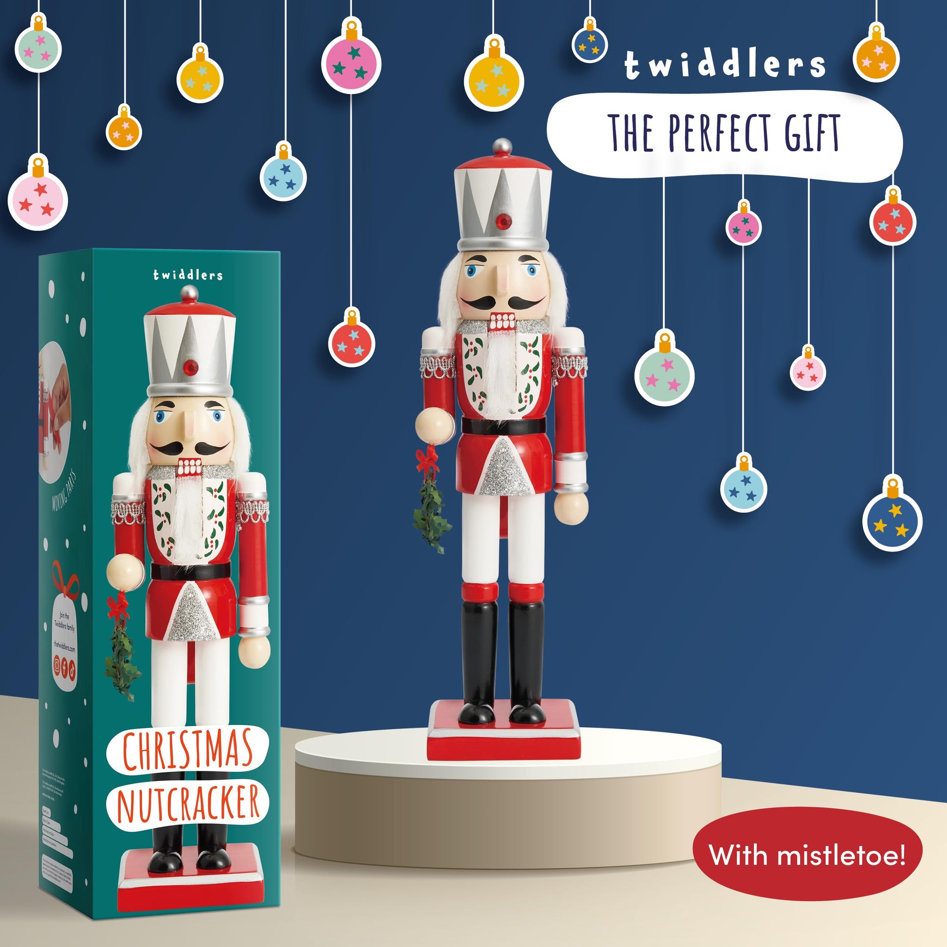 THE TWIDDLERS 12-Inch Wooden Nutcracker Christmas Decor African American King Soldier - Decorative Christmas Nutcracker Figures, Nutcracker Christmas Decorations, Cascanueces de Navidad with Gift Box