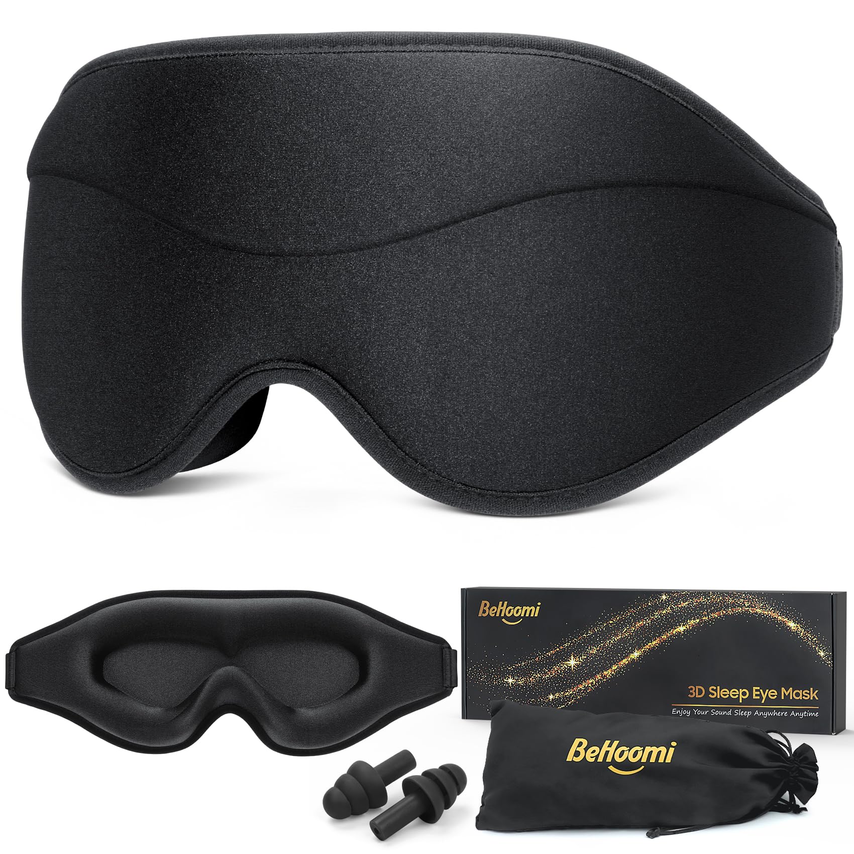 Sleep Mask, Premium Eye Mask for Sleeping, Total Blackout, Super Soft Comfort, Adjustable Fit, Upgraded 3D Ergonomic Designed Sleeping Mask for Home, Office, Travel, Meditation, Yoga, Pink