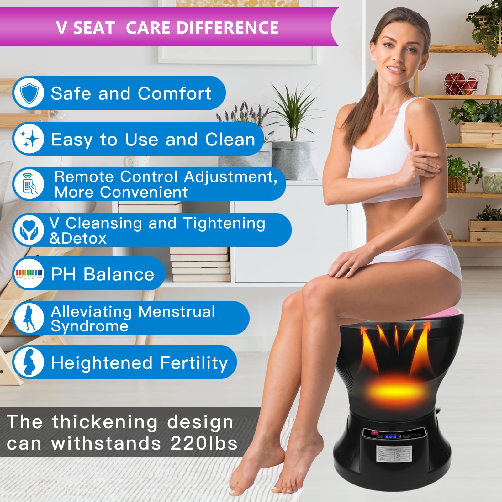 Yoni Steam Pot, Yoni Steam Kit, V Steam at Home Kit with 20 Bags Yoni Herbs, Yoni Seat for Women V Cleaning, Ph Balance, Postpartum Care and more