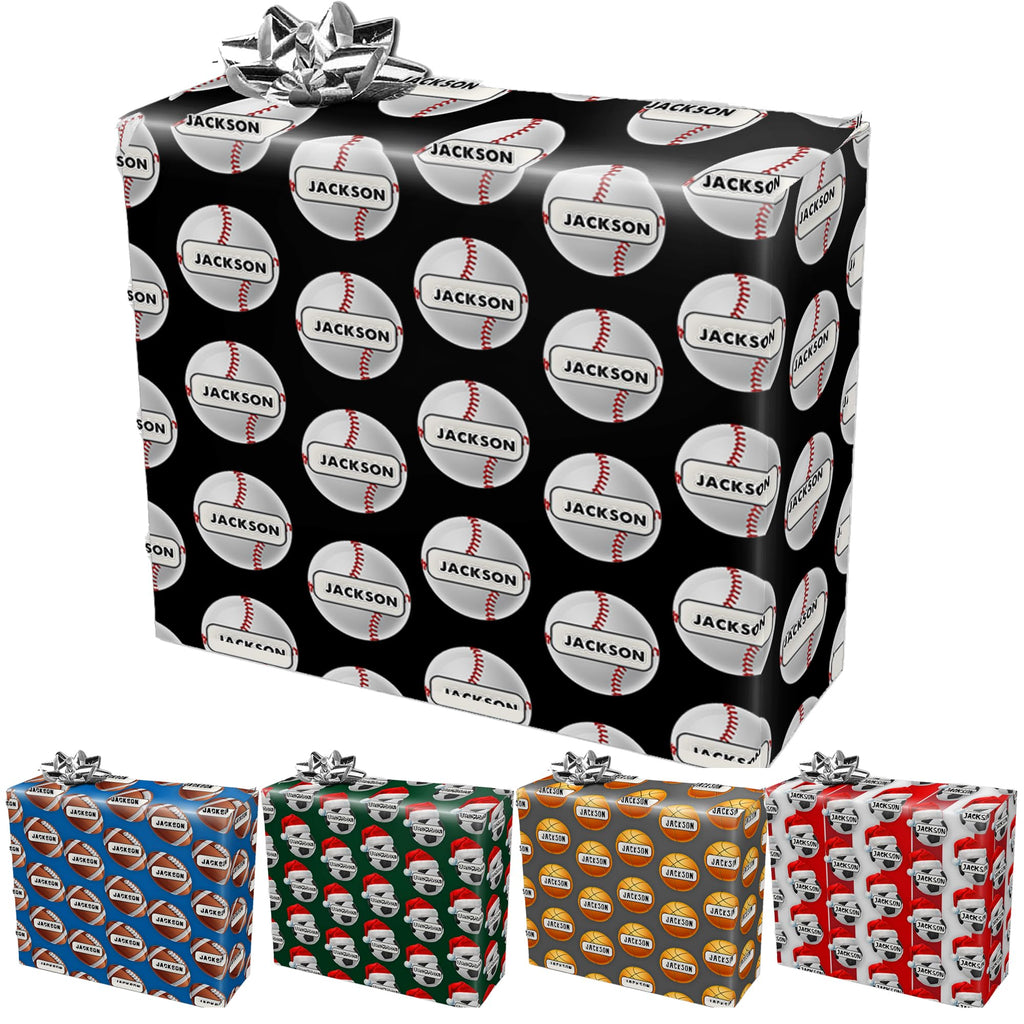 InterestPrint Custom Photo Wrapping Paper Merry Christmas with Christmas hat Wrapping Paper Custom Name Gift Wrap Roll Perfect for Birthdays 58"x 23"