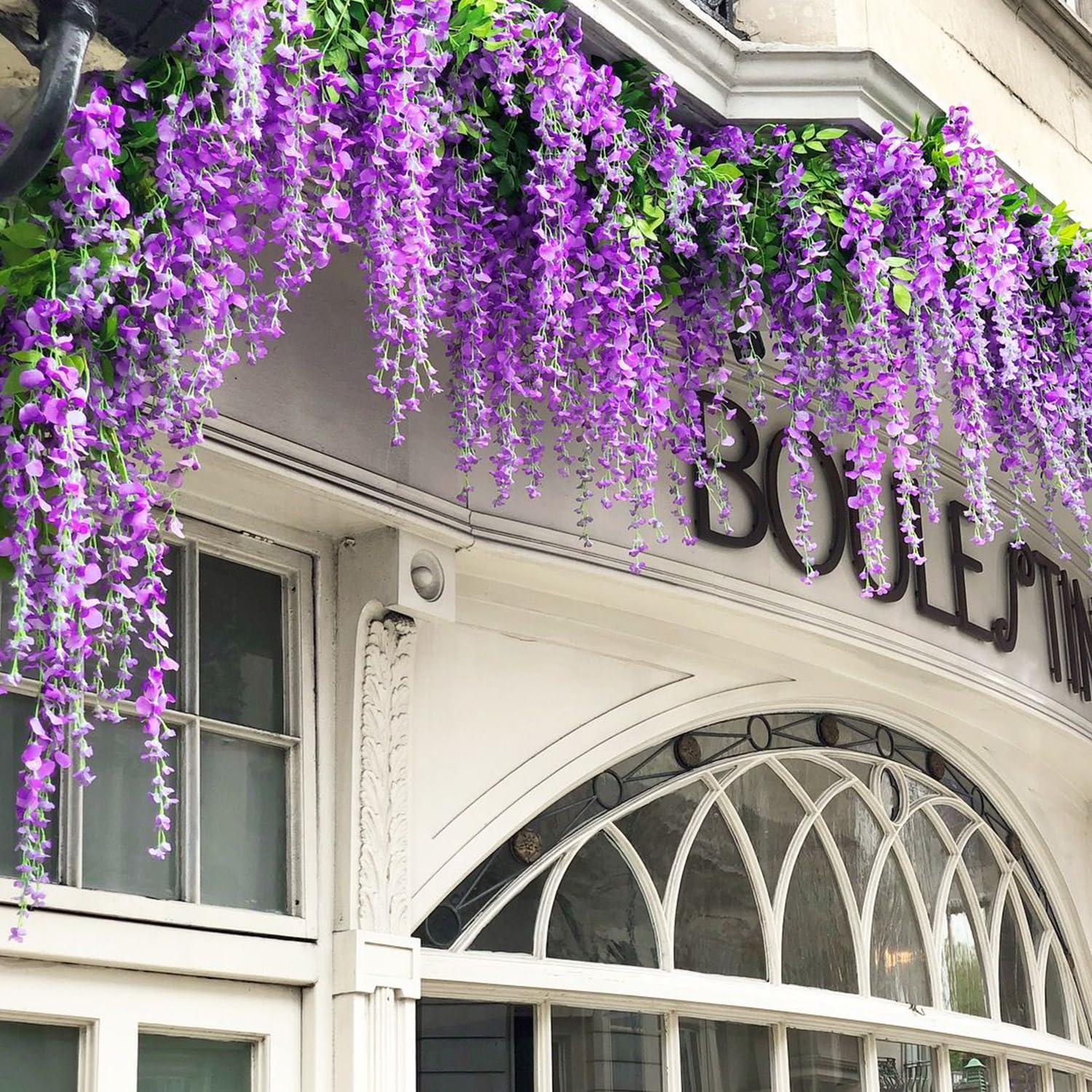 Wisteria Hanging Flowers,Fake Hanging Flowers,Wisteria artificiales Garland for Home Wedding Arch Floral Party Garden Ceremony Outdoor Decor,3.6 feet Long(36,White)
