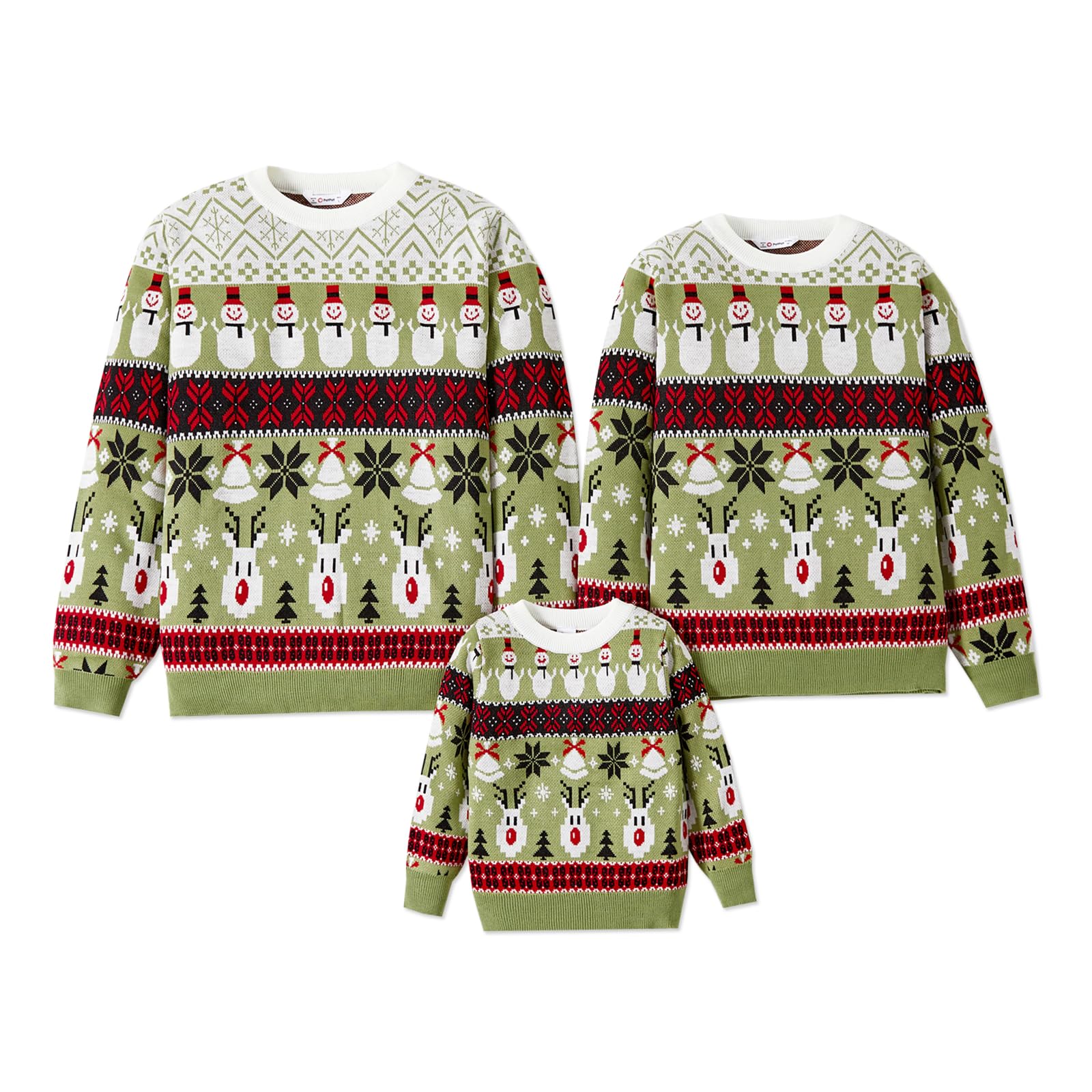 PATPAT Christmas Sweater Family Set Long Sleeve Knit Sweater Holiday Xmas Knitted Pullover