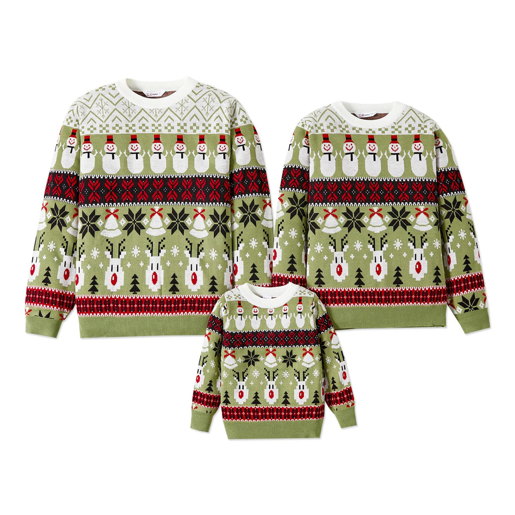 PATPAT Christmas Sweater Family Set Long Sleeve Knit Sweater Holiday Xmas Knitted Pullover