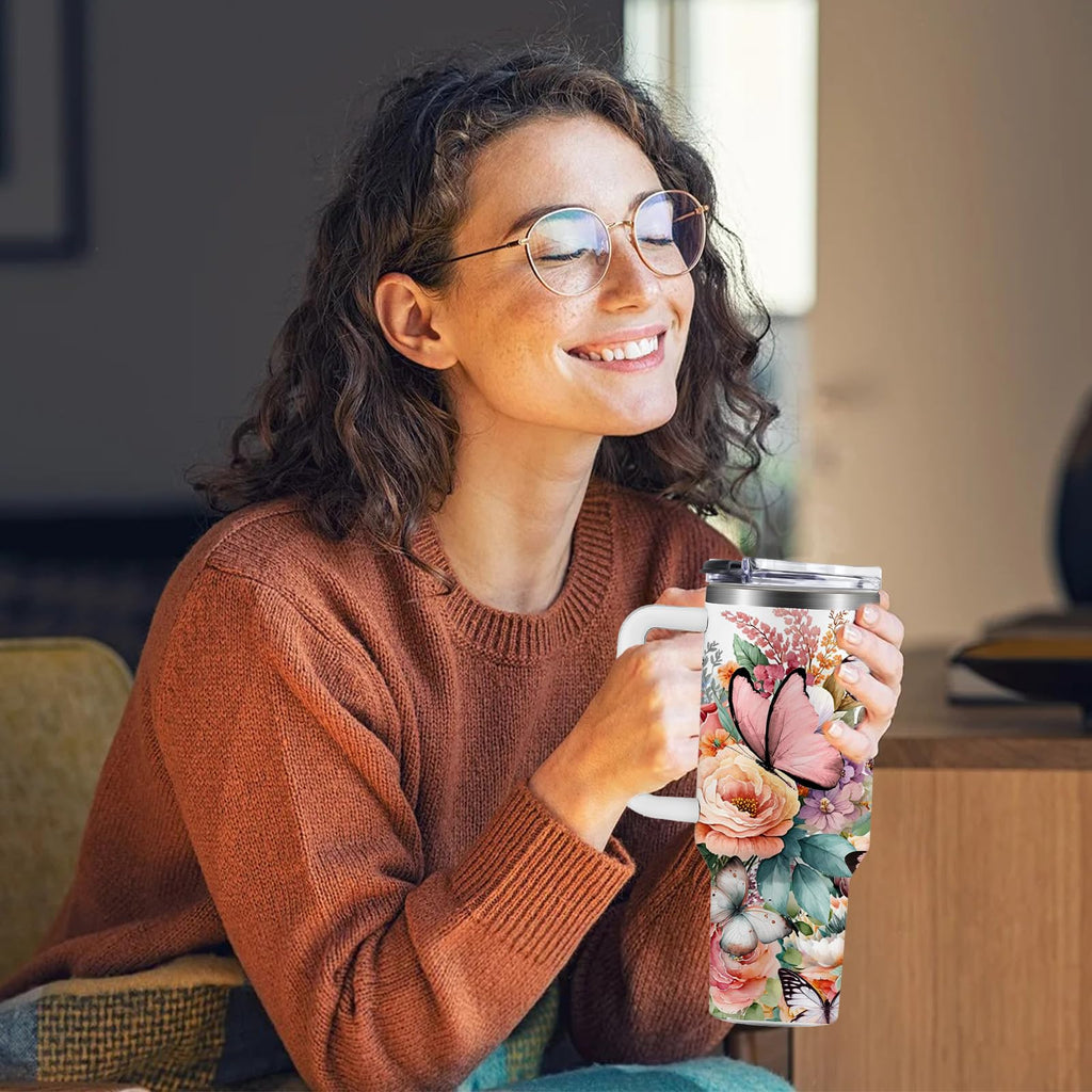 Christian Gifts for Women, 40 oz I Can Do All Things Christ Tumbler With Handle, Inspirational Religious Birthday Gifts for Faith Cup, Christian Jesus God Bible Verse Pastor Prayer Gift for Christmas