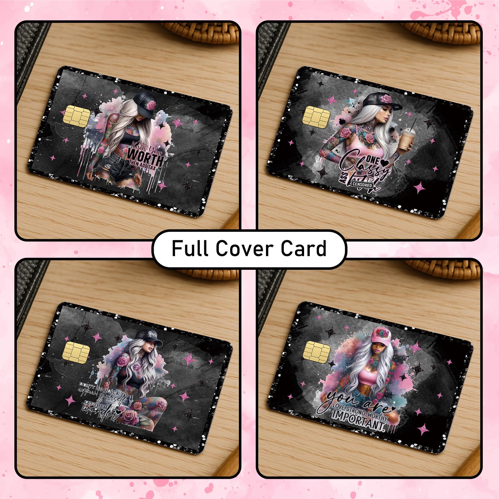 Black Girl Credit Card Skin - 4 Pcs Black Girl Pray On Debit Skin Stickers Love Like Jesus Cover Set for Transportation Key Debit Bus Cards Women