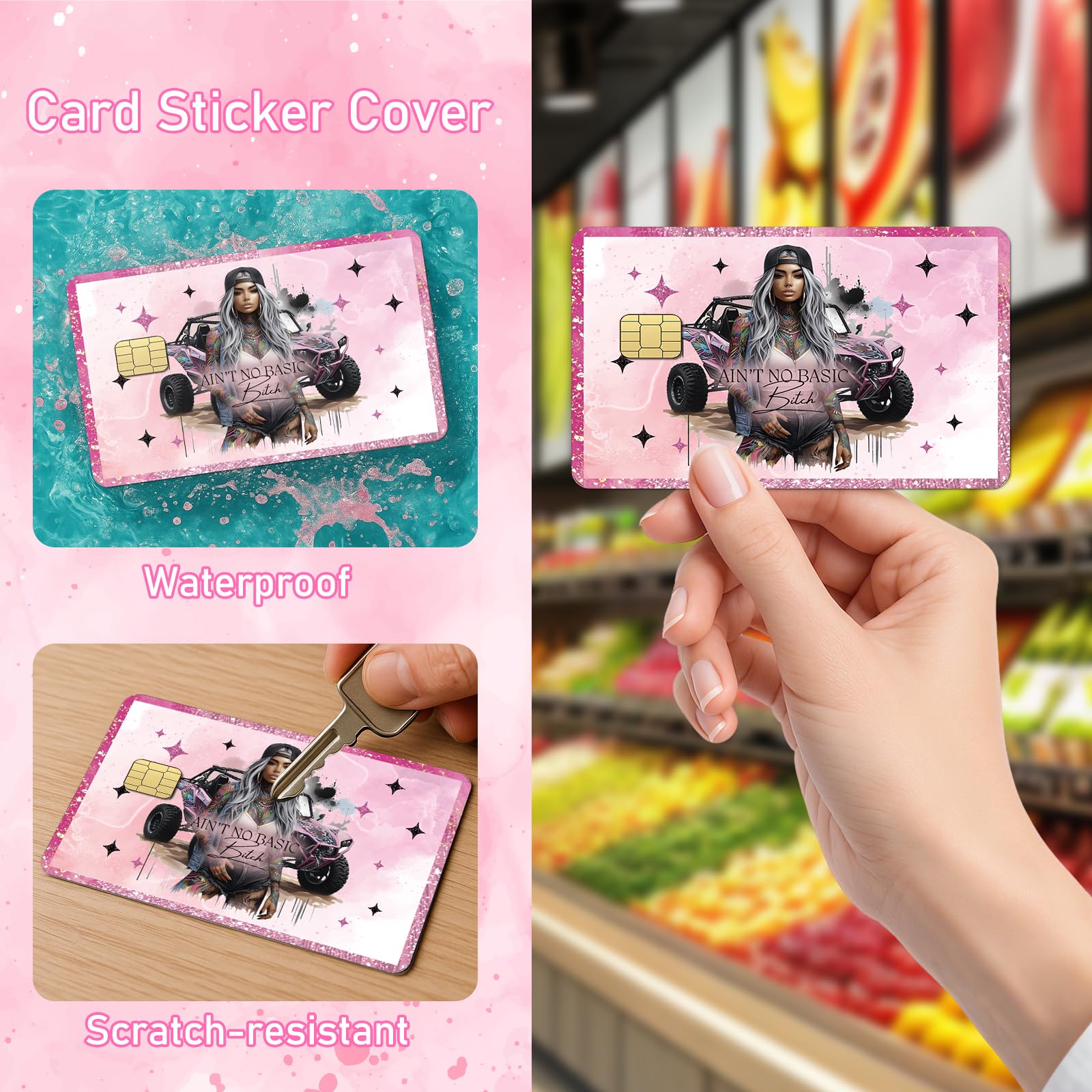 Black Girl Credit Card Skin - 4 Pcs Black Girl Pray On Debit Skin Stickers Love Like Jesus Cover Set for Transportation Key Debit Bus Cards Women