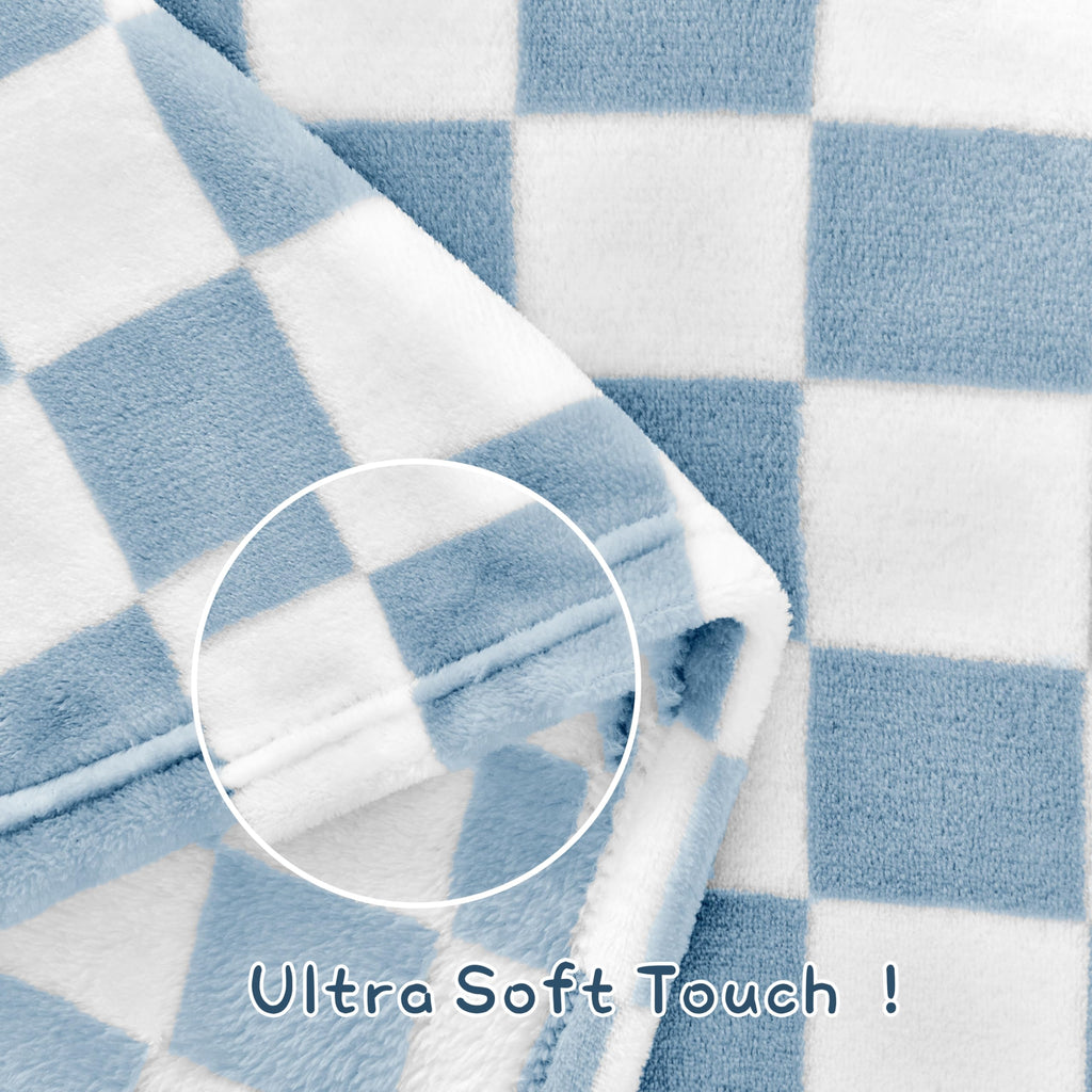 Yurhap Checkered Baby Blanket Fleece Baby Blankets Neutral for Boys Girls, Super Soft Warm Lightweight Infant Toddler Newborn Receiving Blankets for Crib Stroller, 30''x40'', Khaki