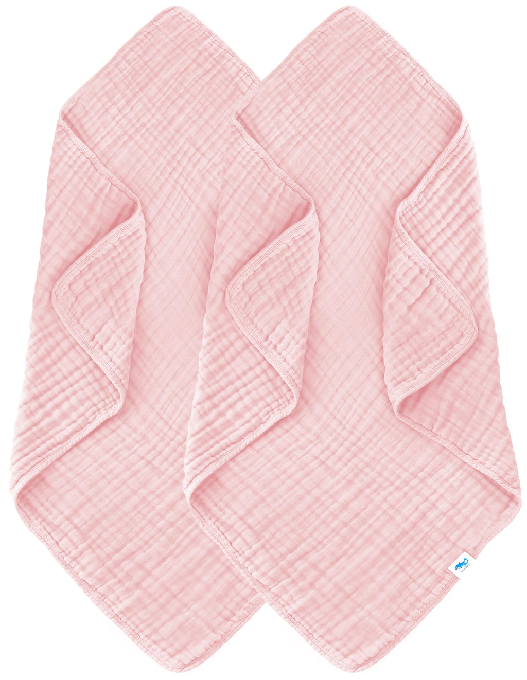 SWEET DOLPHIN Muslin Hooded Baby Bath Towels - 2 Pack 100% Cotton Towel for Babies, Infants, Toddlers - 32x32Inch - Highly Absorbent and Newborn Essential, Light Bean Paste