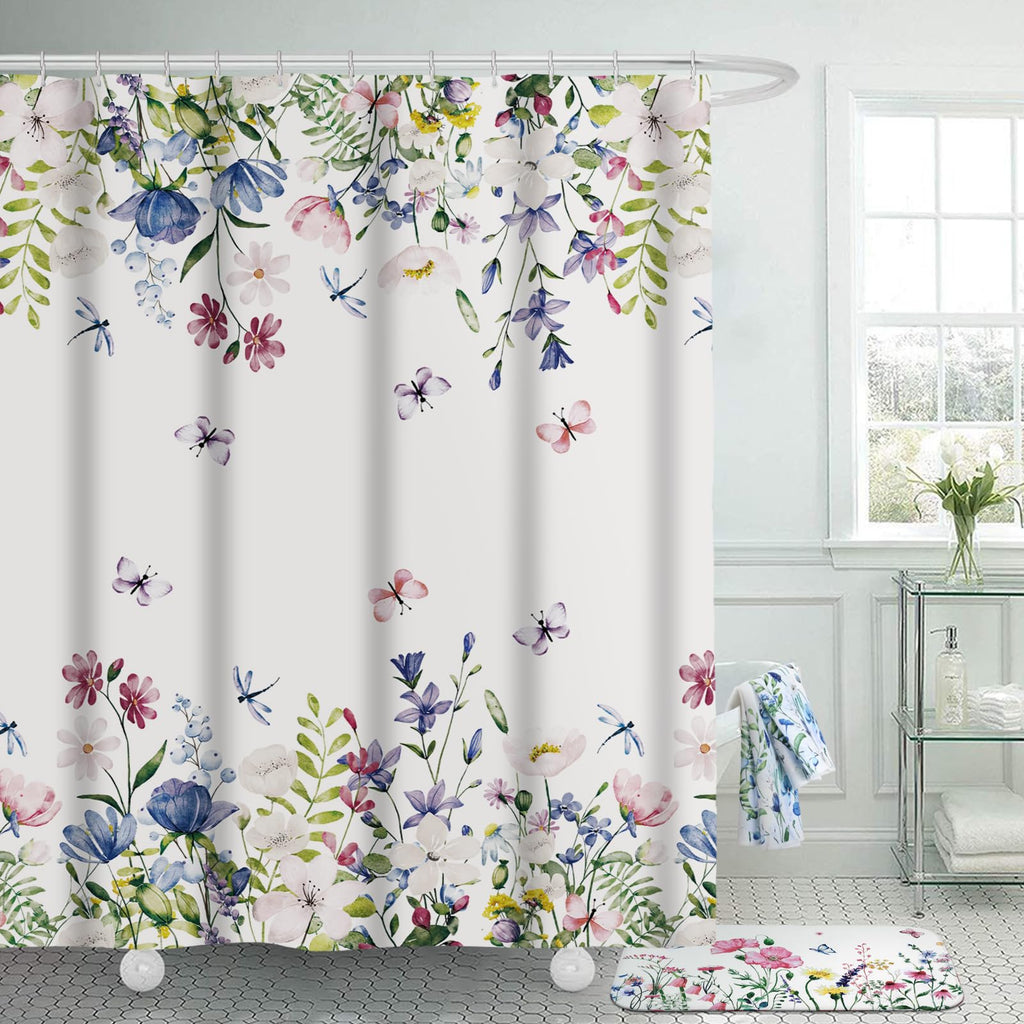 Honoson 8 Pcs Christmas Black Santa Claus Shower Curtain Set with Rugs and Kitchen Towels African American Retro Christmas Bathroom Decor Black Santa Curtain Decorations Xmas Farmhouse Gifts